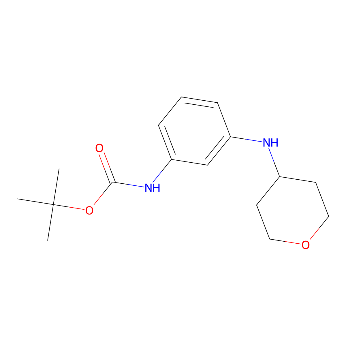 tert-Butyl (3-((tetrahydro-2H-pyran-4-yl)amino)phenyl)carbamate molecular structure, CAS 1093107-65-3