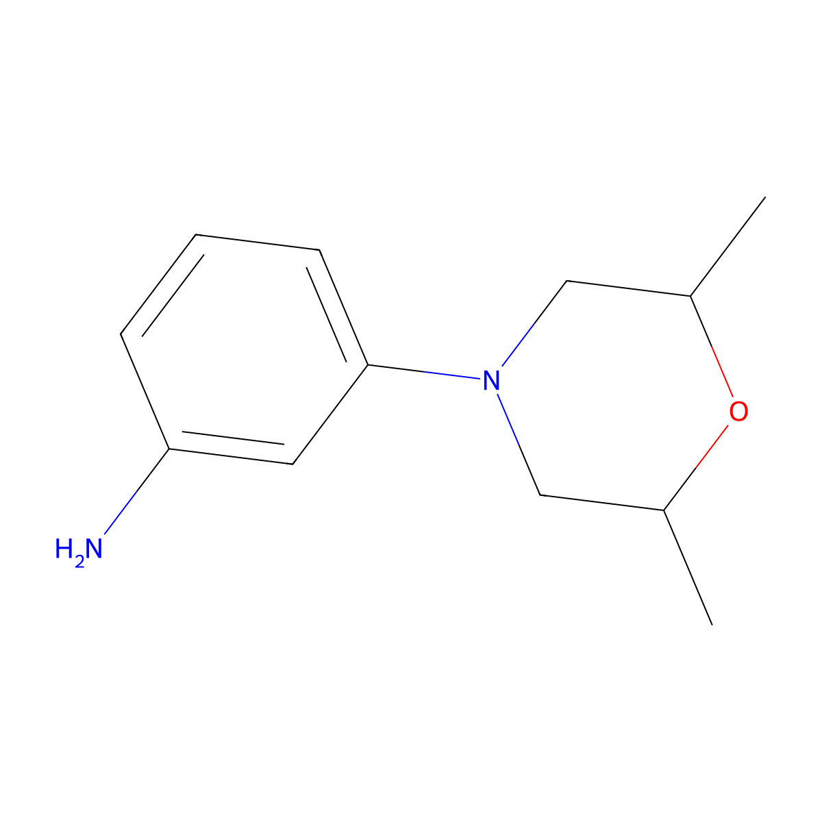 rel-3-[(2R,6S)-2,6-Dimethyl-4-morpholinyl]benzenamine molecular structure, CAS 1093108-00-9