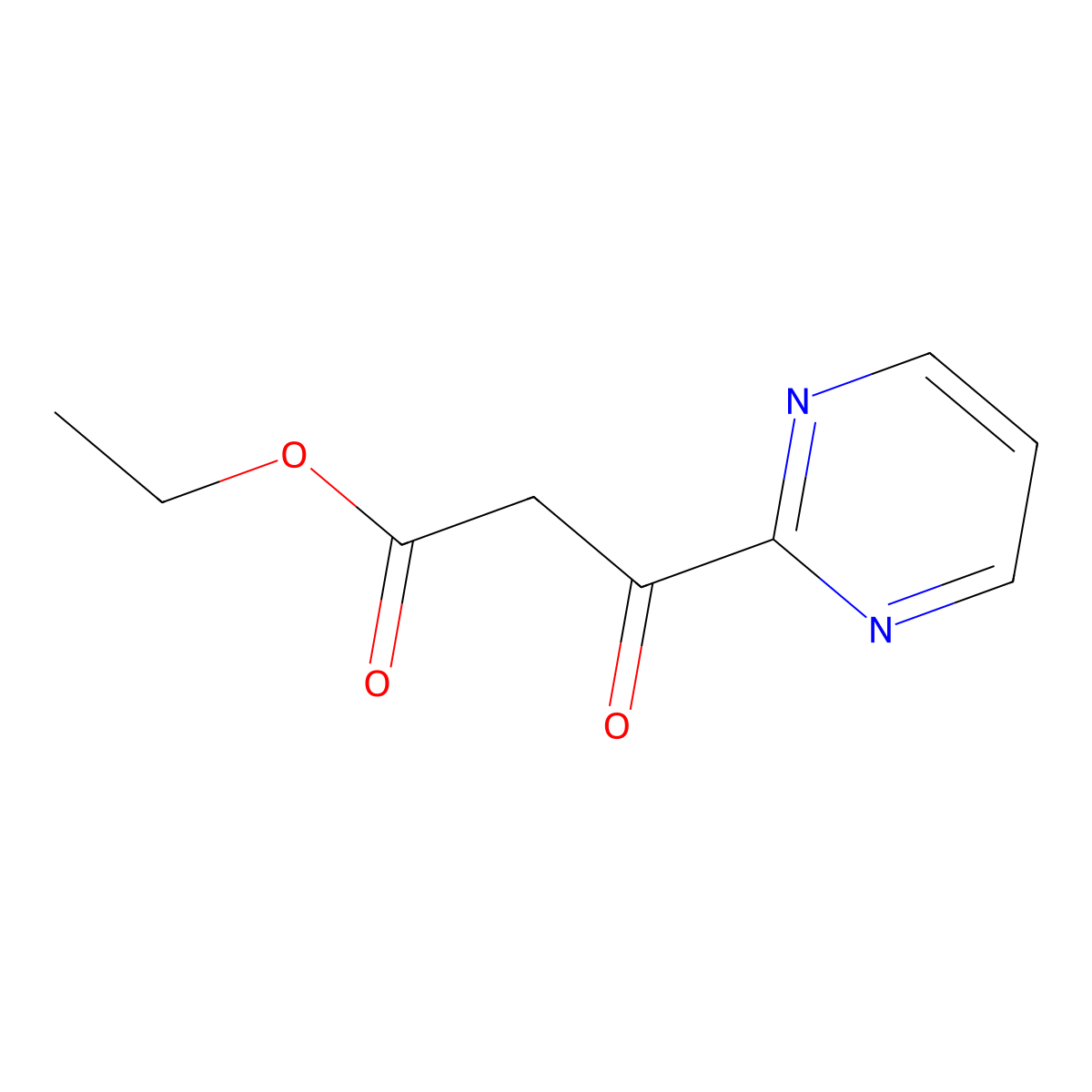 Ethyl 3-oxo-3-(pyrimidin-2-yl)propanoate molecular structure, CAS 1093114-80-7