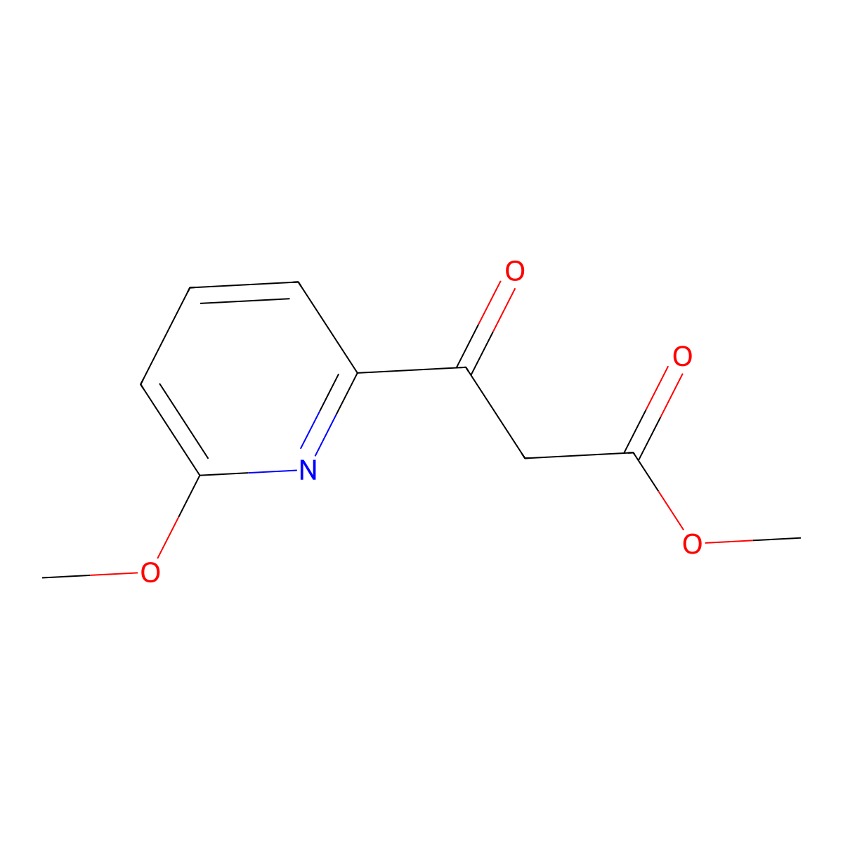 Methyl 3-(6-methoxypyridin-2-yl)-3-oxopropanoate molecular structure, CAS 1093115-25-3