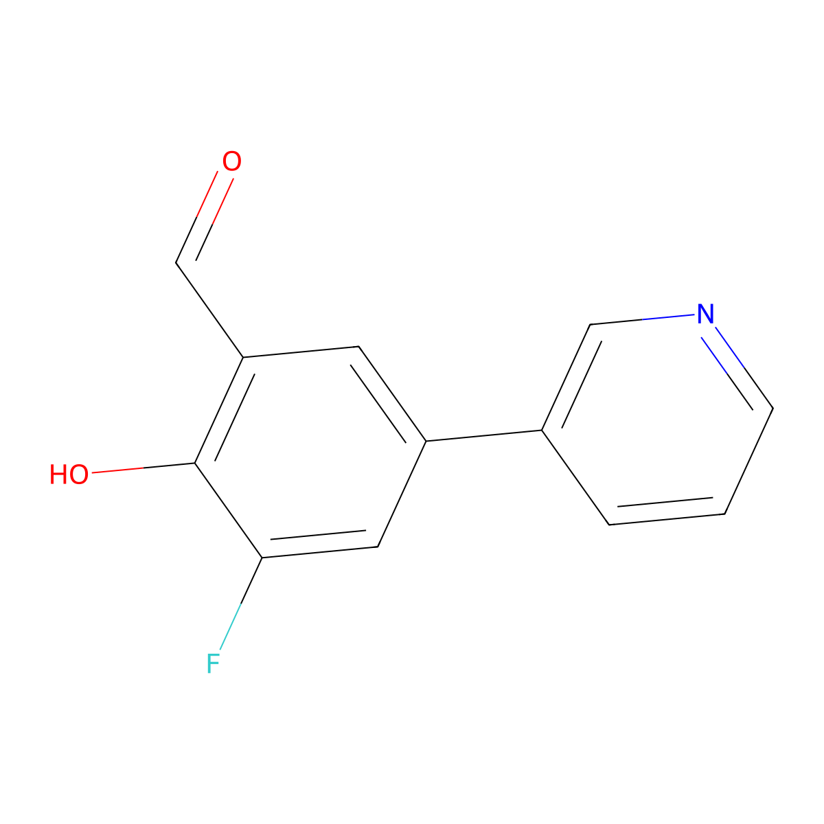 3-Fluoro-2-hydroxy-5-(pyridin-3-yl)benzaldehyde molecular structure, CAS 1093118-28-5