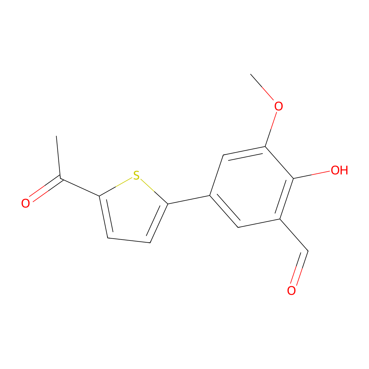 5-(5-Acetyl-2-thienyl)-2-hydroxy-3-methoxybenzaldehyde molecular structure, CAS 1093118-35-4