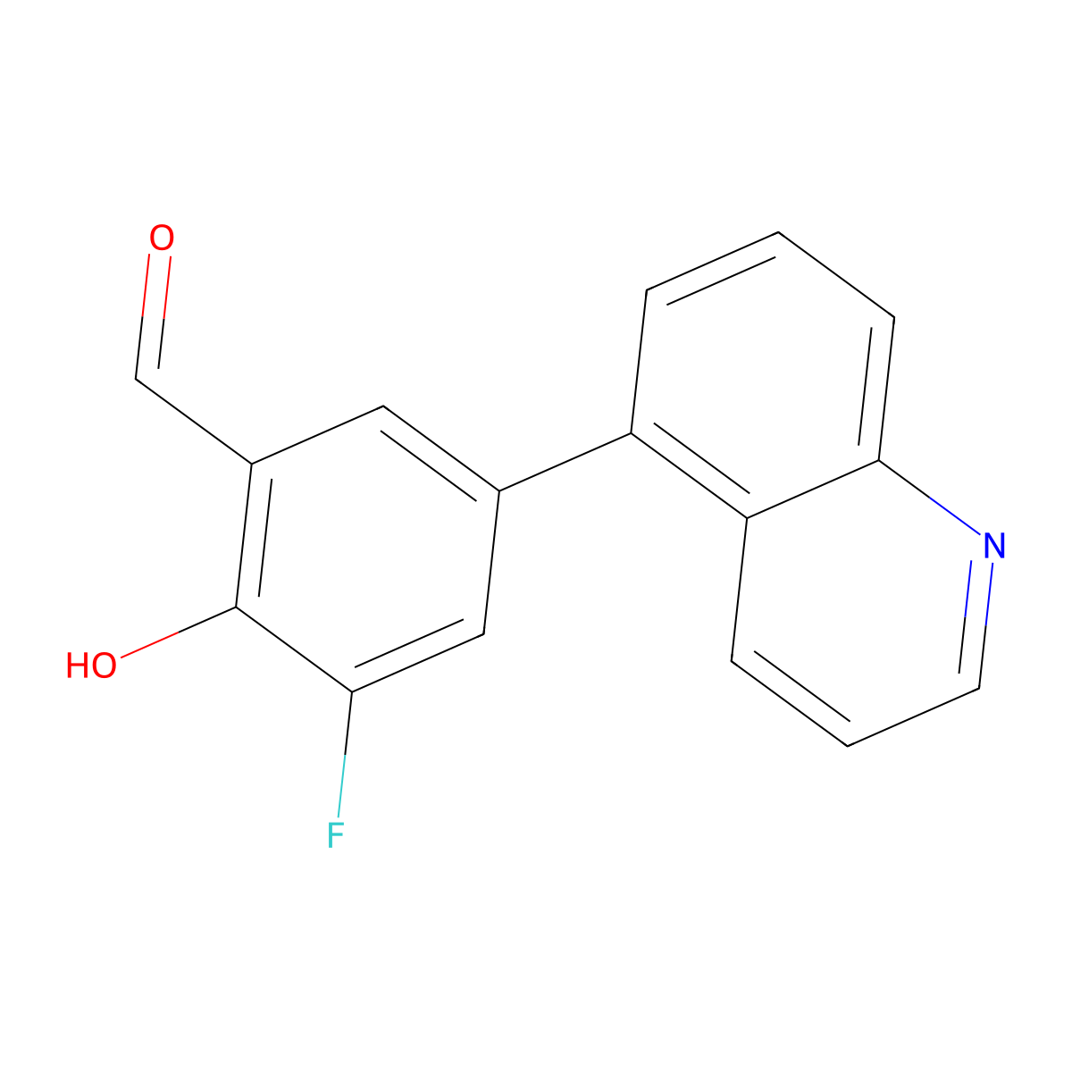 3-Fluoro-2-hydroxy-5-(quinolin-5-yl)benzaldehyde molecular structure, CAS 1093118-38-7