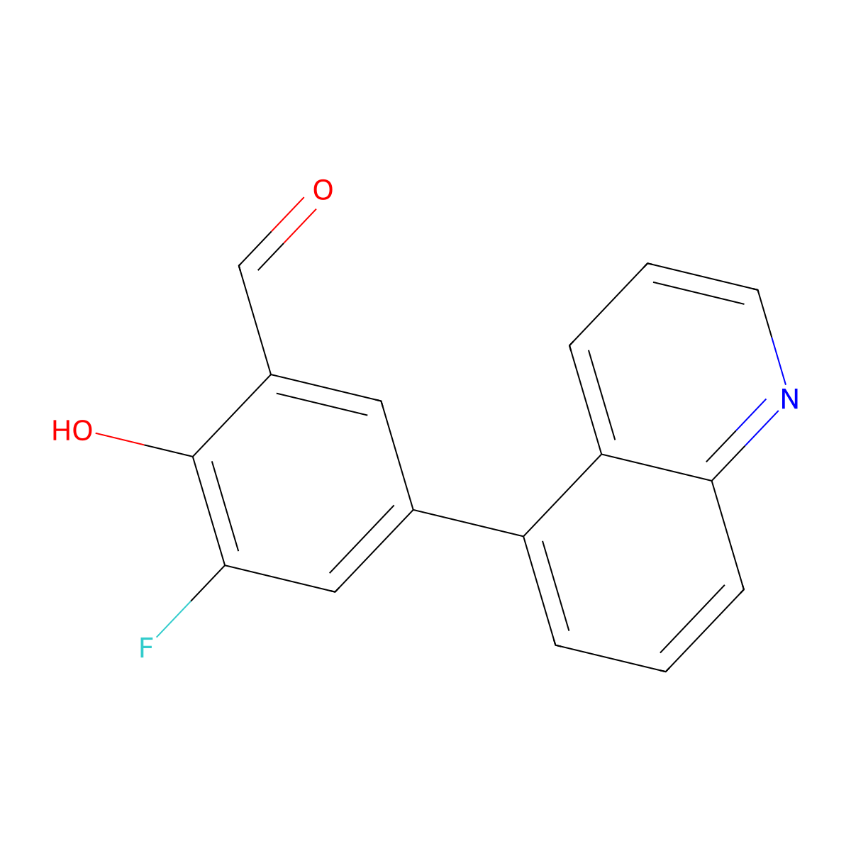 3-Fluoro-2-hydroxy-5-(quinolin-5-yl)benzaldehyde molecular structure, CAS 1093118-38-7