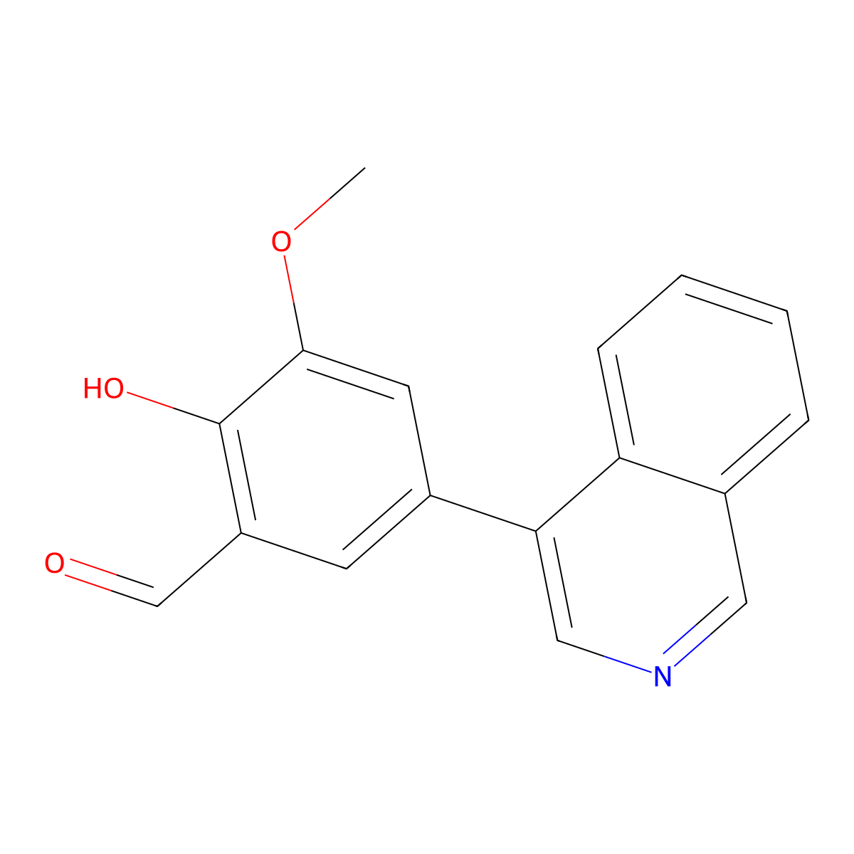 2-Hydroxy-5-(4-isoquinolinyl)-3-methoxybenzaldehyde molecular structure, CAS 1093118-40-1