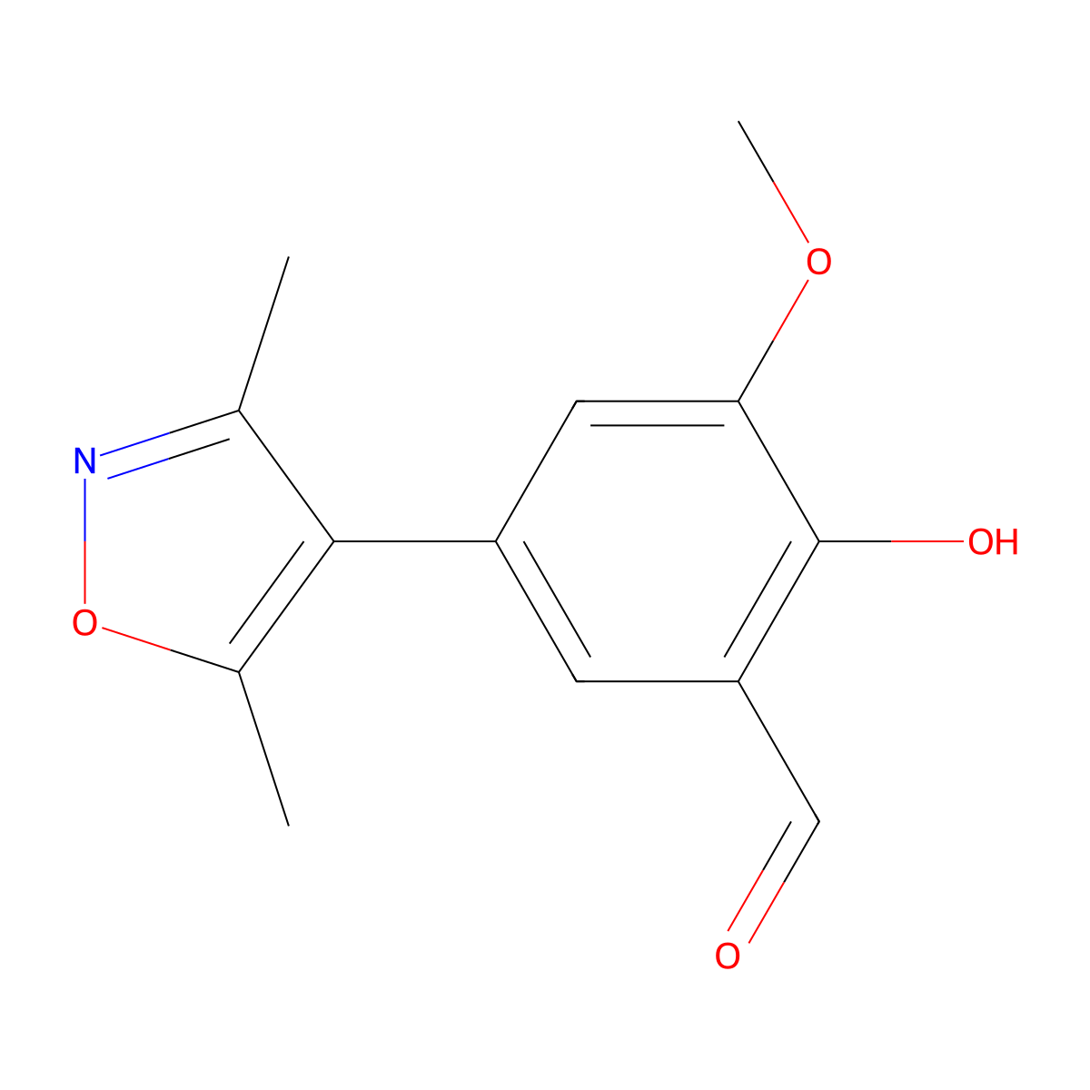 5-(3,5-Dimethyl-4-isoxazolyl)-2-hydroxy-3-methoxybenzaldehyde molecular structure, CAS 1093118-53-6