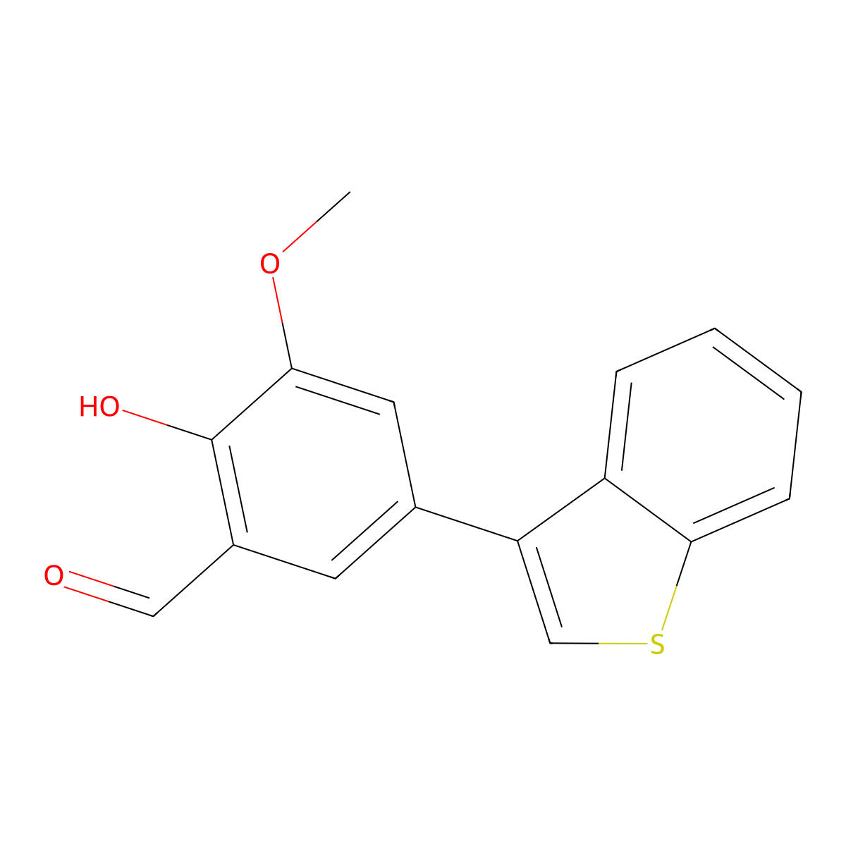 5-Benzo[b]thien-3-yl-2-hydroxy-3-methoxybenzaldehyde molecular structure, CAS 1093118-59-2
