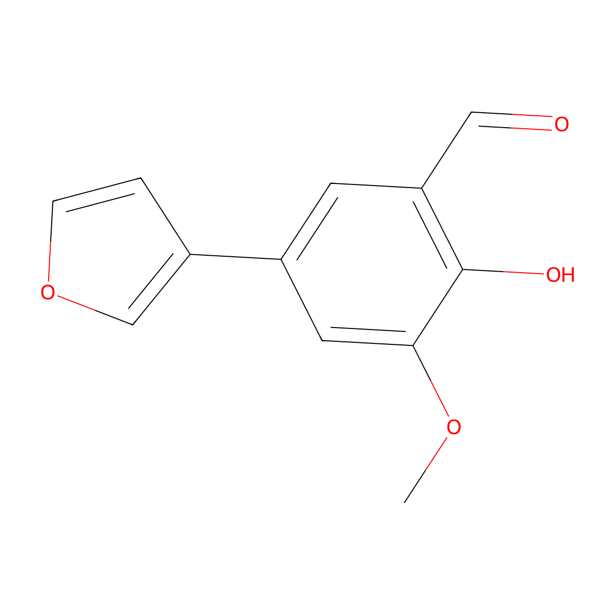 5-(3-Furanyl)-2-hydroxy-3-methoxybenzaldehyde molecular structure, CAS 1093118-63-8