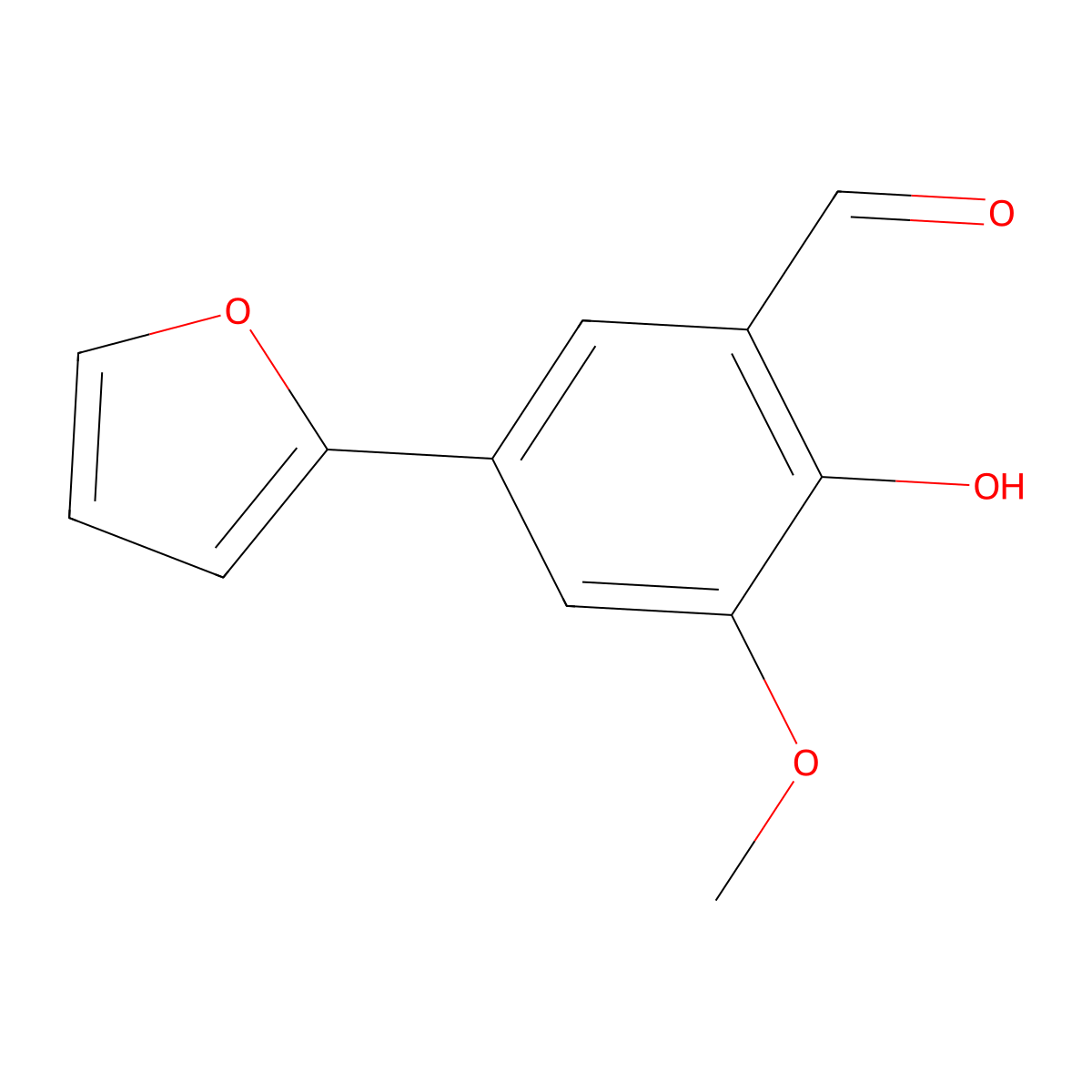 5-(2-Furanyl)-2-hydroxy-3-methoxybenzaldehyde molecular structure, CAS 1093118-64-9