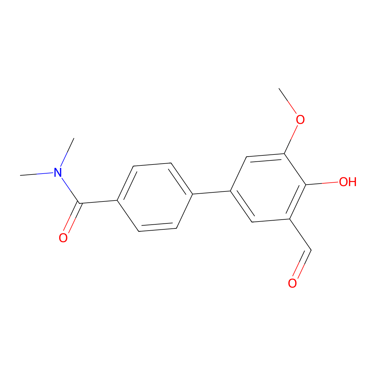 3'-Formyl-4'-hydroxy-5'-methoxy-N,N-dimethyl[1,1'-biphenyl]-4-carboxamide molecular structure, CAS 1093118-71-8