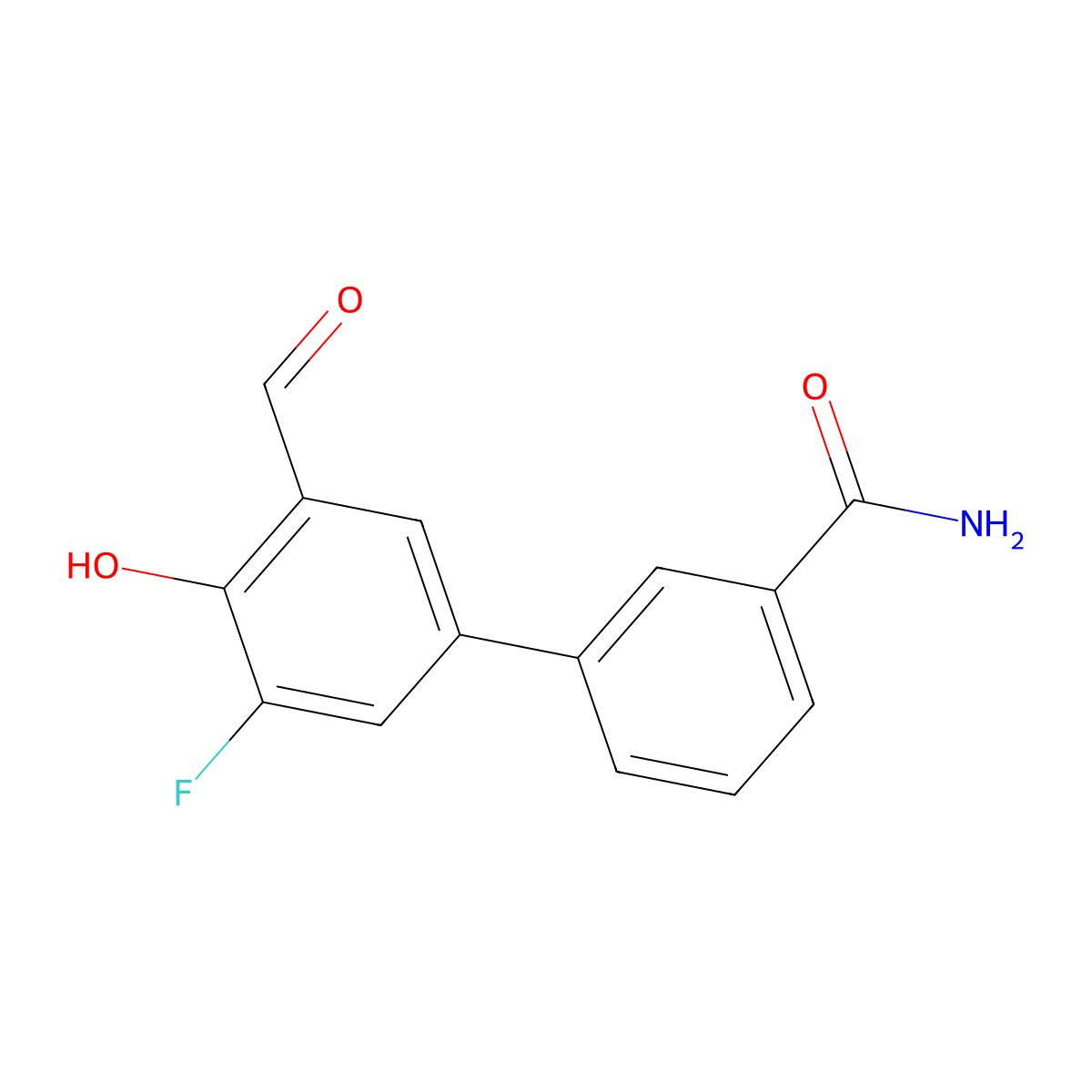 3'-Fluoro-5'-formyl-4'-hydroxy-[1,1'-biphenyl]-3-carboxamide molecular structure, CAS 1093118-75-2