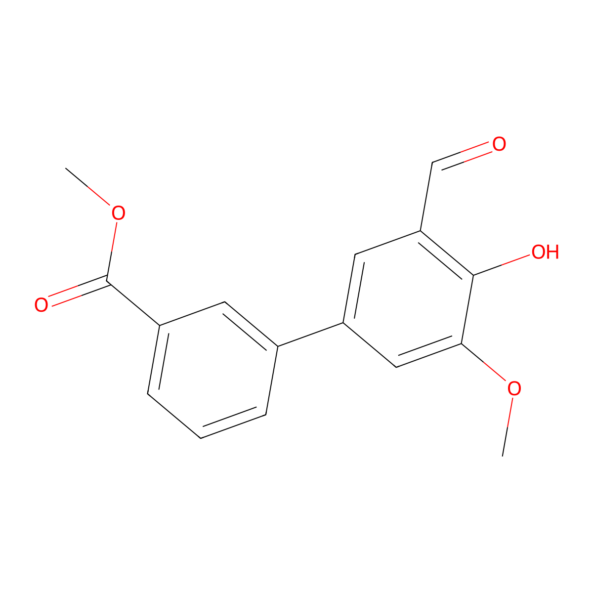 Methyl 3'-formyl-4'-hydroxy-5'-methoxy[1,1'-biphenyl]-3-carboxylate molecular structure, CAS 1093118-82-1