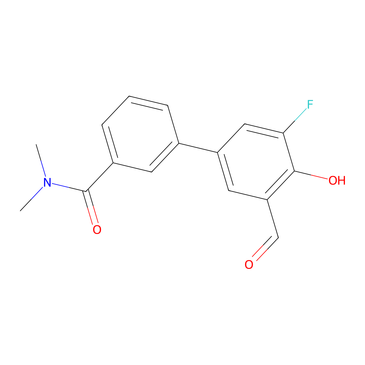3'-Fluoro-5'-formyl-4'-hydroxy-N,N-dimethyl[1,1'-biphenyl]-3-carboxamide molecular structure, CAS 1093118-90-1