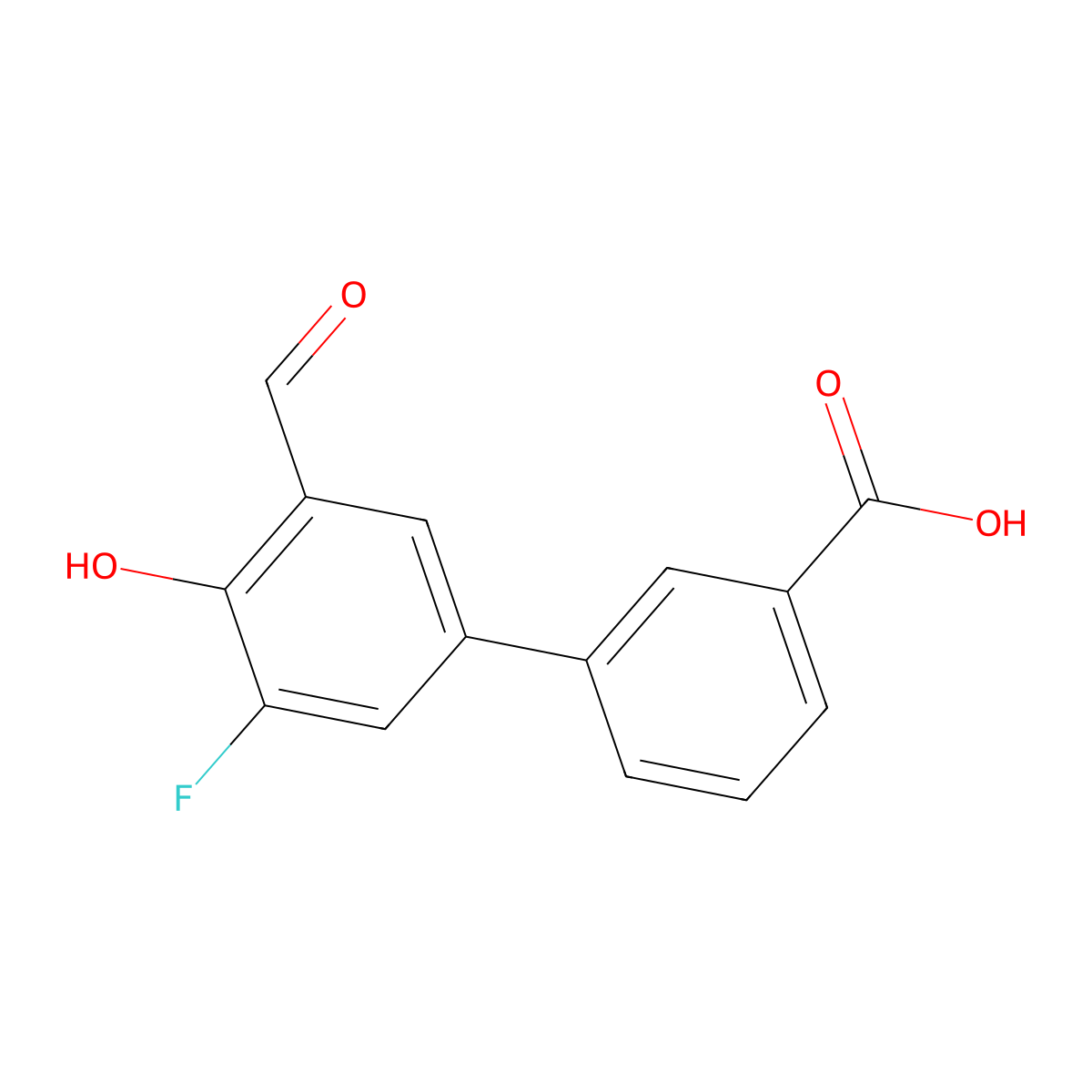 3'-Fluoro-5'-formyl-4'-hydroxy[1,1'-biphenyl]-3-carboxylic acid molecular structure, CAS 1093119-79-9