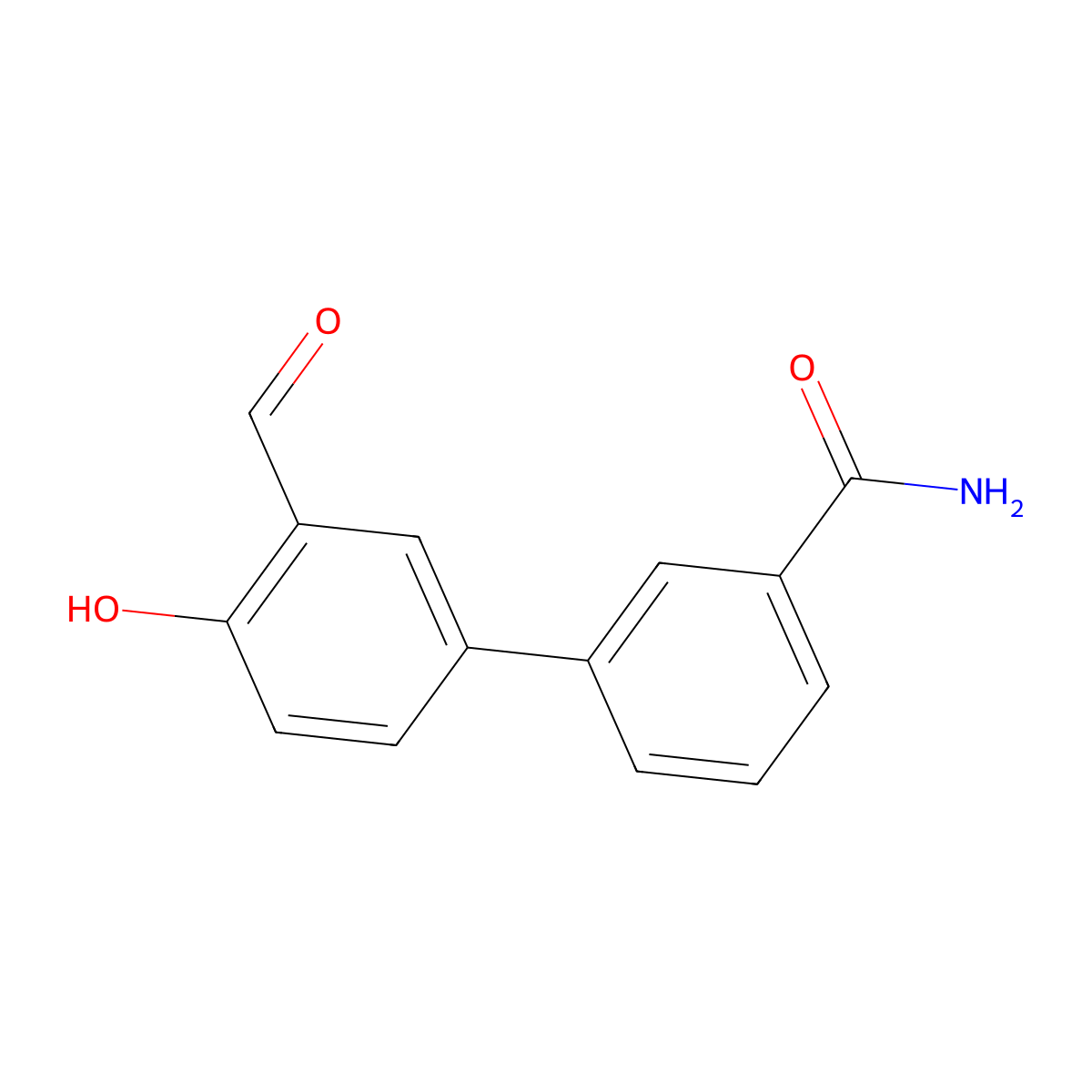 4-(3-Aminocarbonylphenyl)-2-formylphenol molecular structure, CAS 1093119-80-2