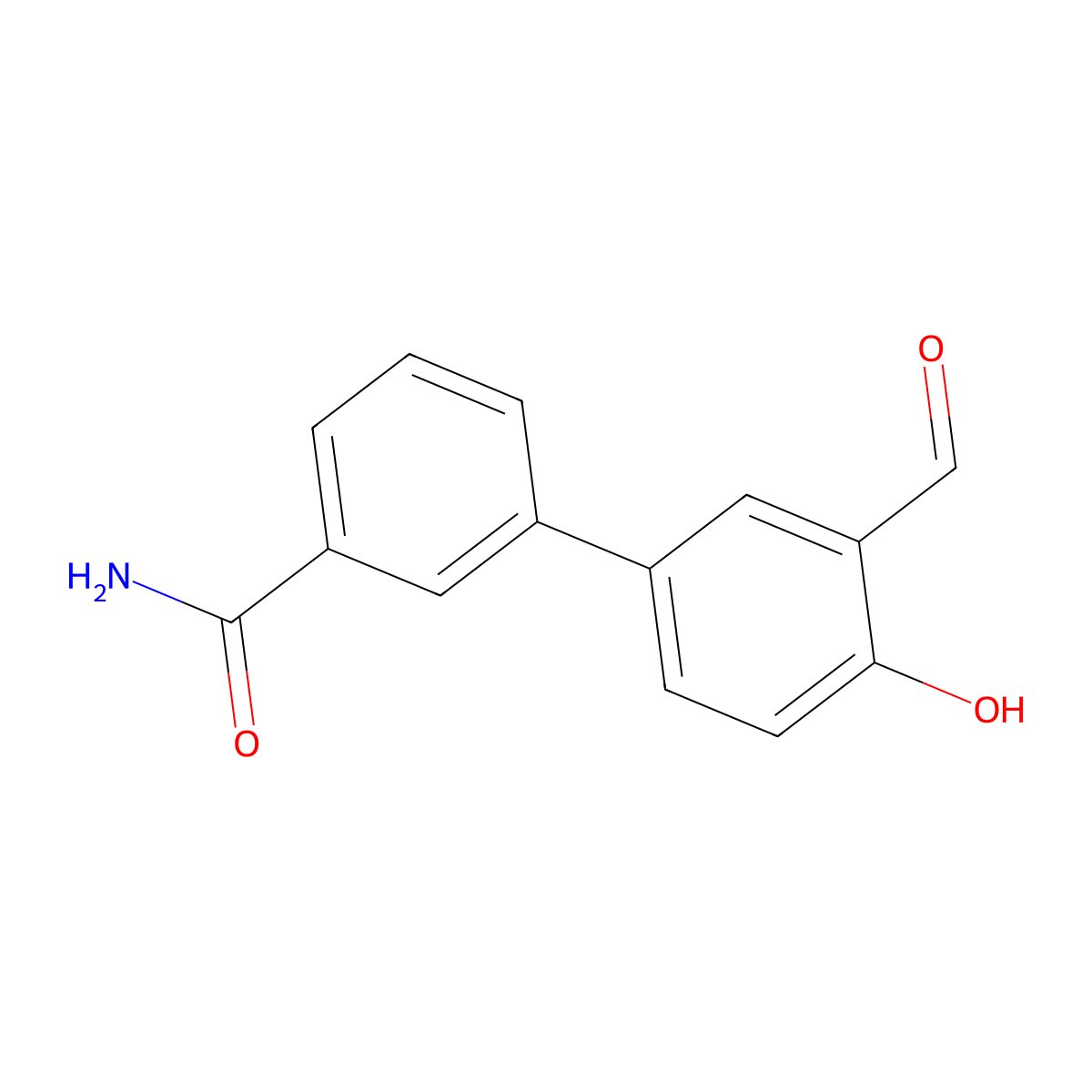 4-(3-Aminocarbonylphenyl)-2-formylphenol molecular structure, CAS 1093119-80-2