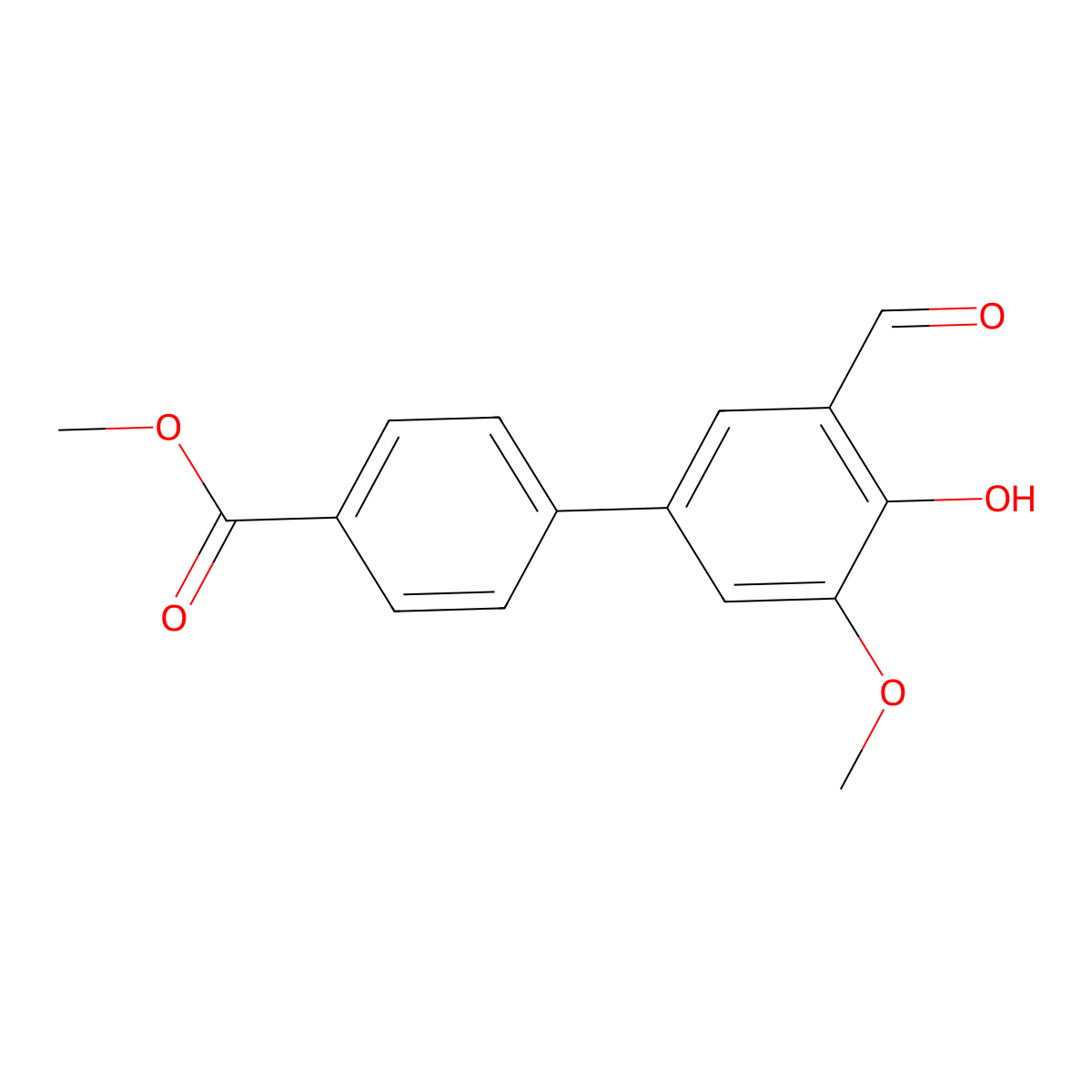 Methyl 3'-formyl-4'-hydroxy-5'-methoxy[1,1'-biphenyl]-4-carboxylate molecular structure, CAS 1093119-85-7
