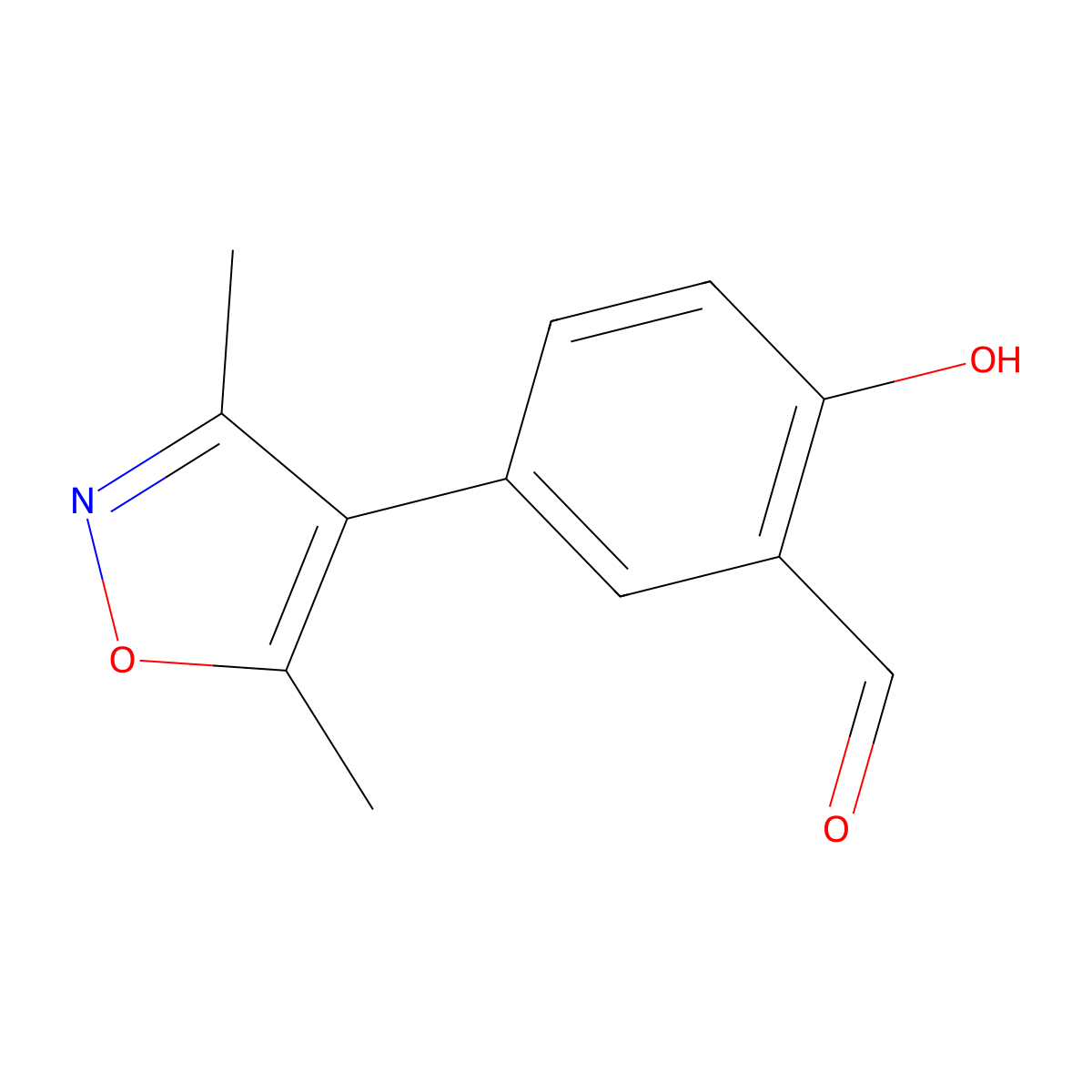 5-(3,5-Dimethyl-1,2-oxazol-4-yl)-2-hydroxybenzaldehyde molecular structure, CAS 1093119-86-8