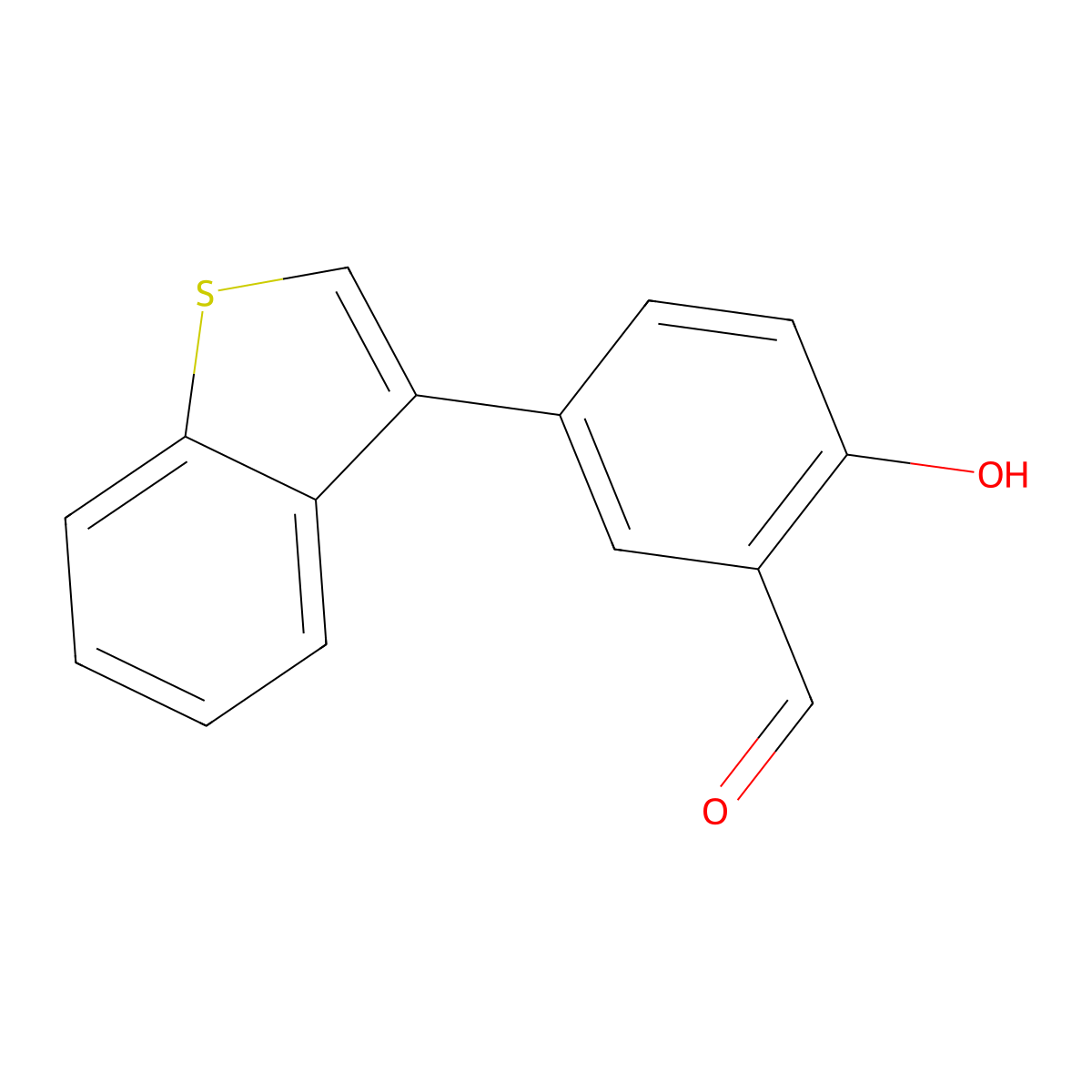 5-Benzo[b]thien-3-yl-2-hydroxybenzaldehyde molecular structure, CAS 1093119-90-4