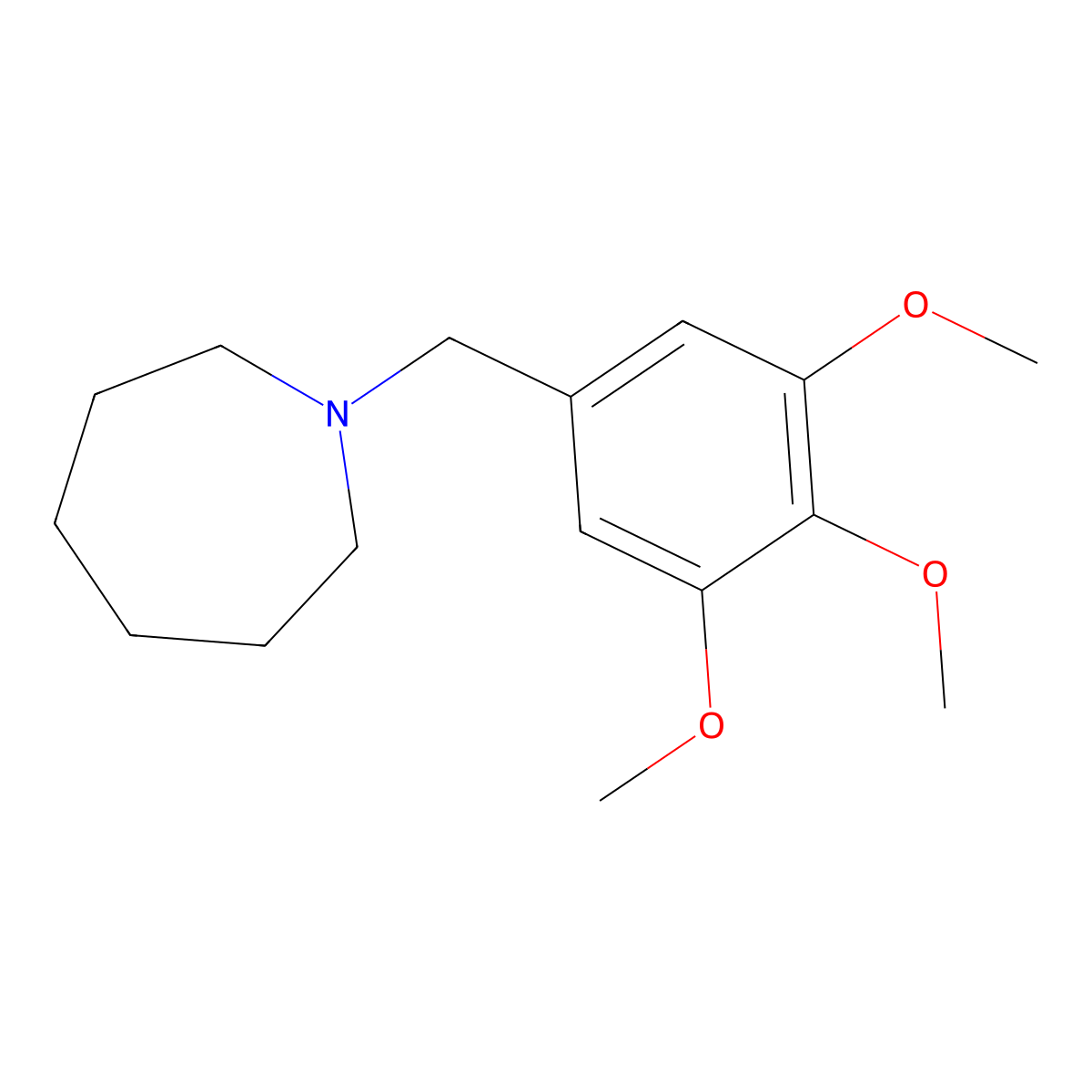 1-[(3,4,5-Trimethoxyphenyl)methyl]azepane molecular structure, CAS 109312-90-5