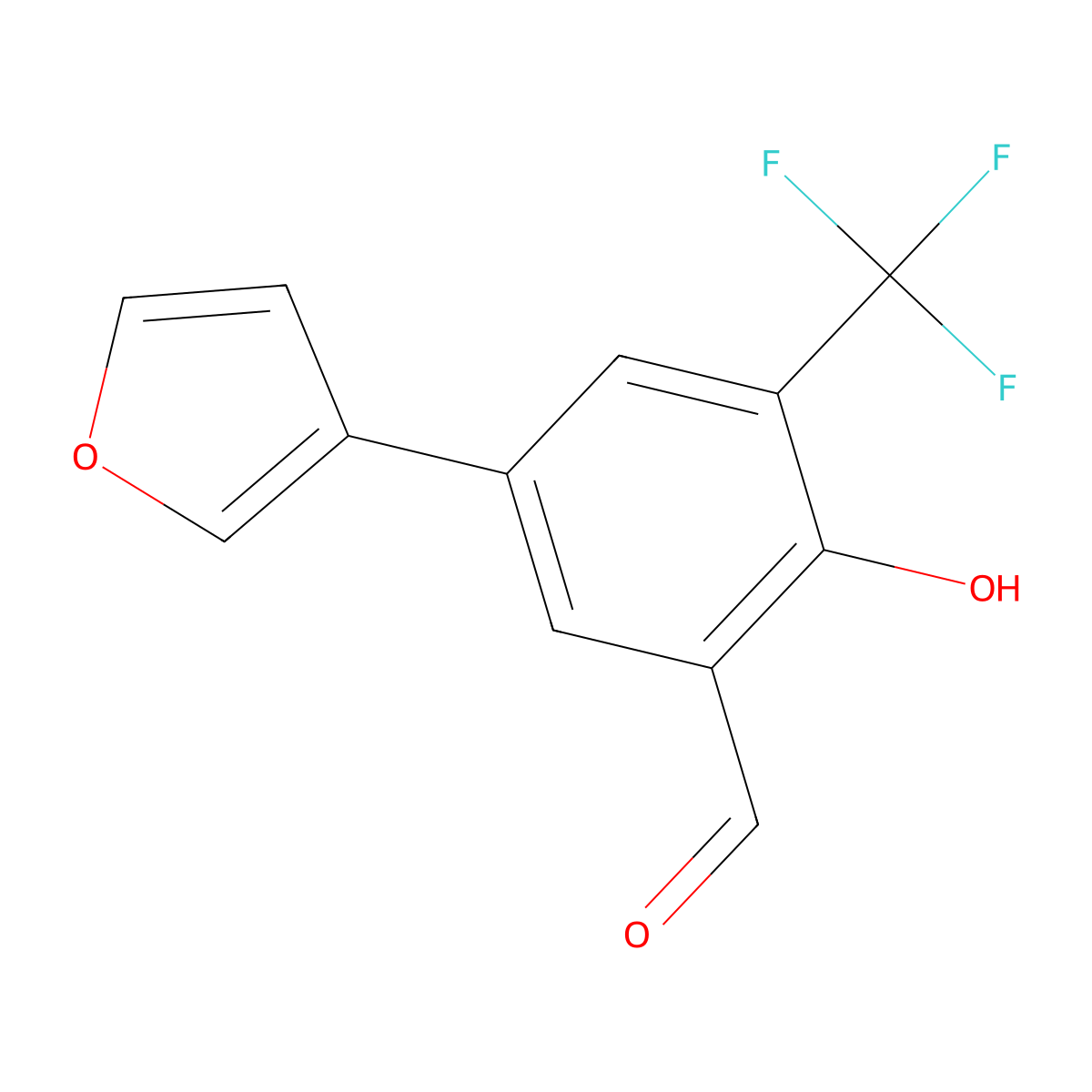 5-(3-Furanyl)-2-hydroxy-3-(trifluoromethyl)benzaldehyde molecular structure, CAS 1093120-07-0