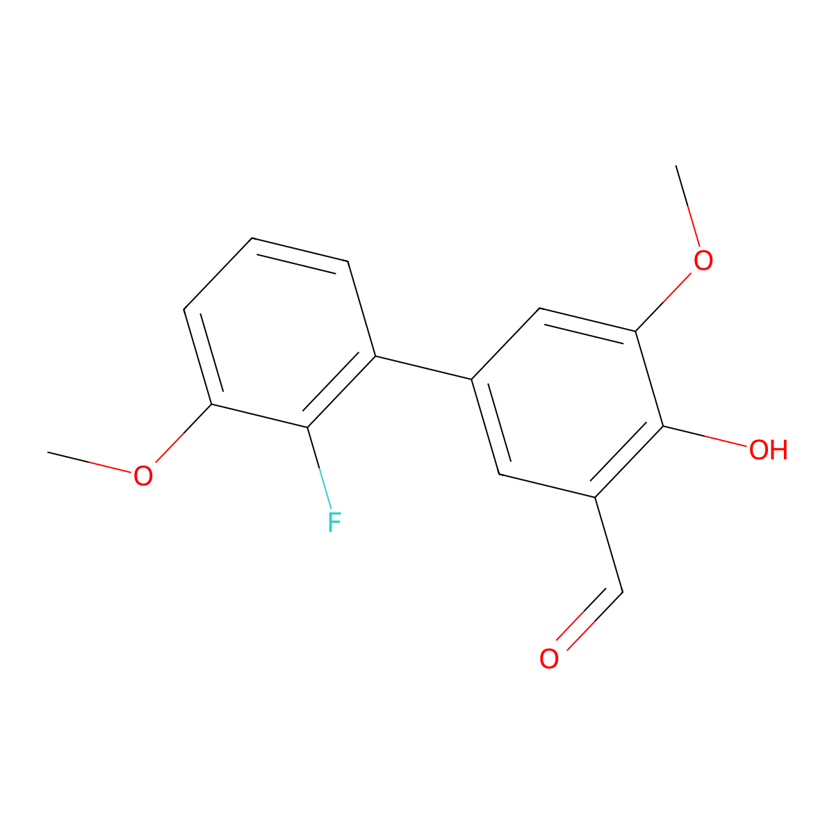 2'-Fluoro-4-hydroxy-3',5-dimethoxy[1,1'-biphenyl]-3-carboxaldehyde molecular structure, CAS 1093120-29-6