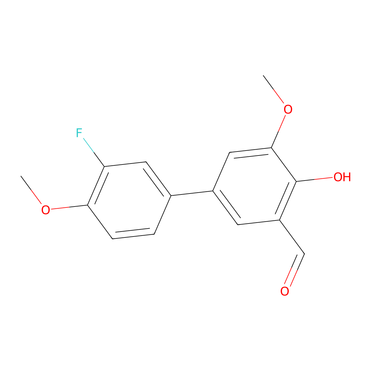 3'-Fluoro-4-hydroxy-4',5-dimethoxy[1,1'-biphenyl]-3-carboxaldehyde molecular structure, CAS 1093120-41-2