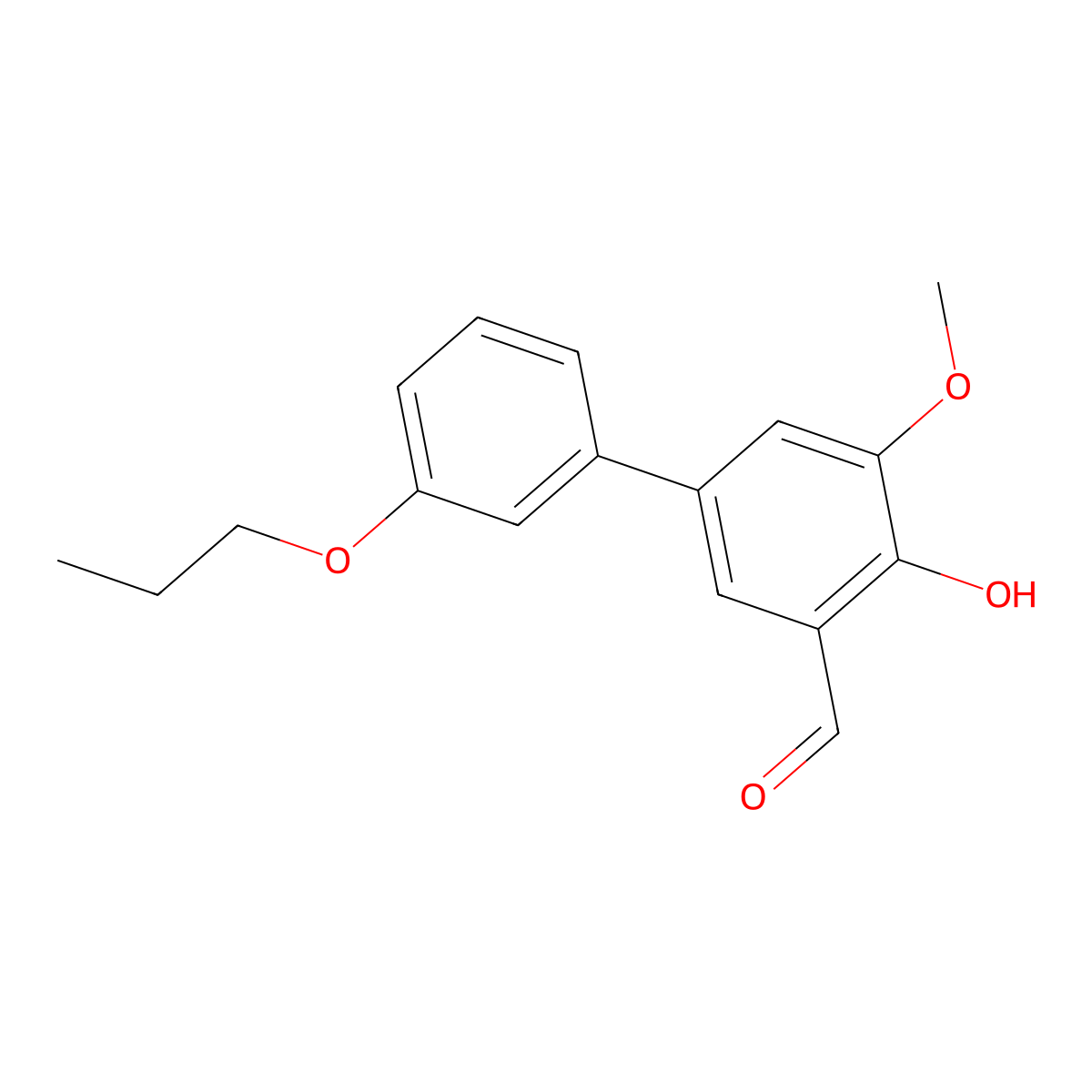 4-Hydroxy-5-methoxy-3'-propoxy[1,1'-biphenyl]-3-carboxaldehyde molecular structure, CAS 1093120-48-9