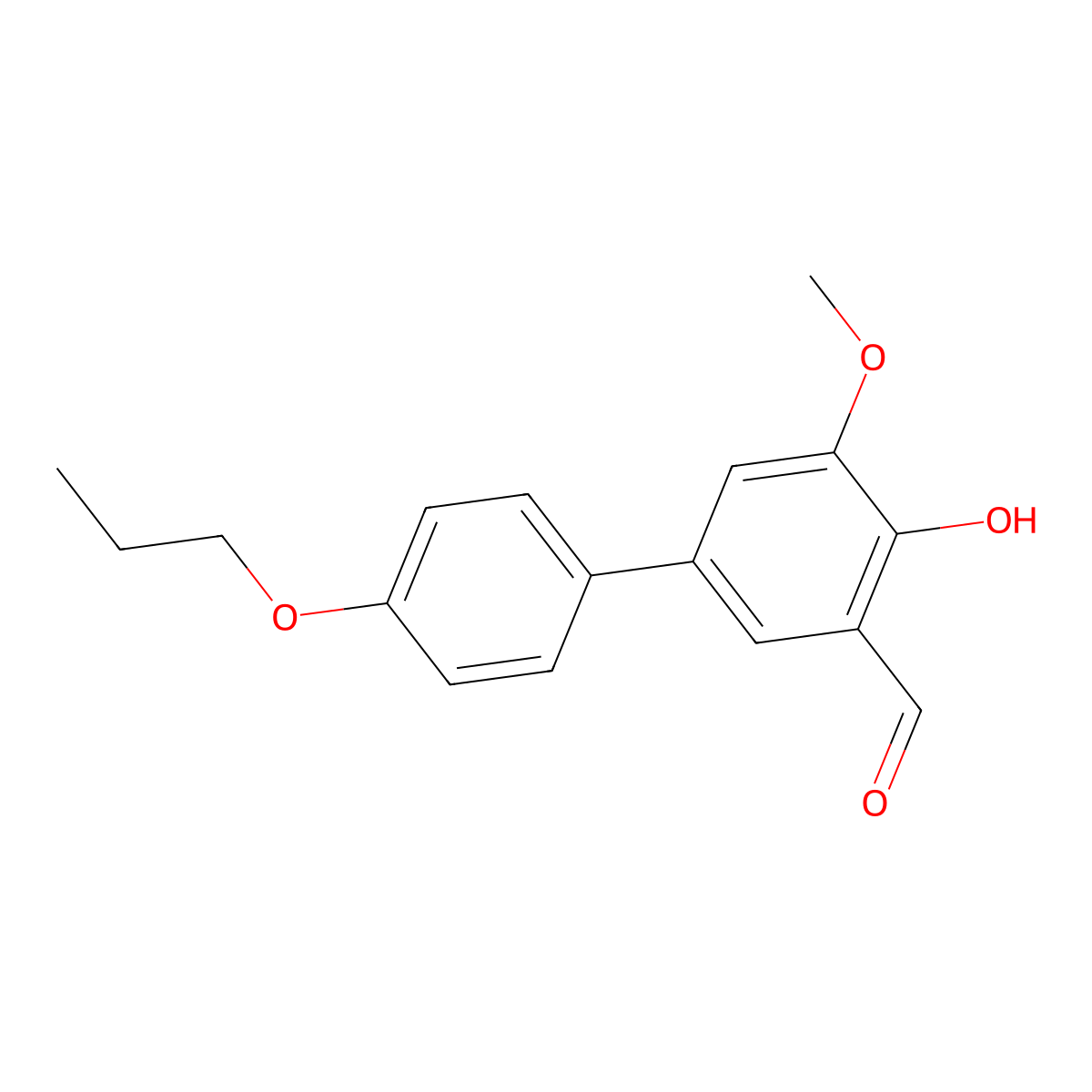 4-Hydroxy-5-methoxy-4'-propoxy[1,1'-biphenyl]-3-carboxaldehyde molecular structure, CAS 1093120-53-6
