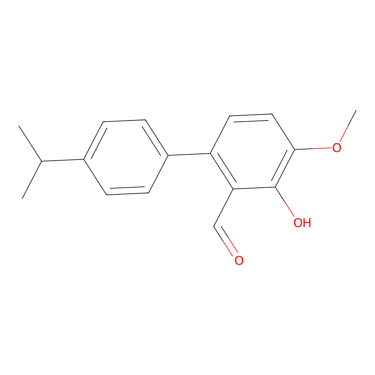 3-Hydroxy-4-methoxy-4'-(1-methylethyl)[1,1'-biphenyl]-2-carboxaldehyde molecular structure, CAS 1093120-58-1