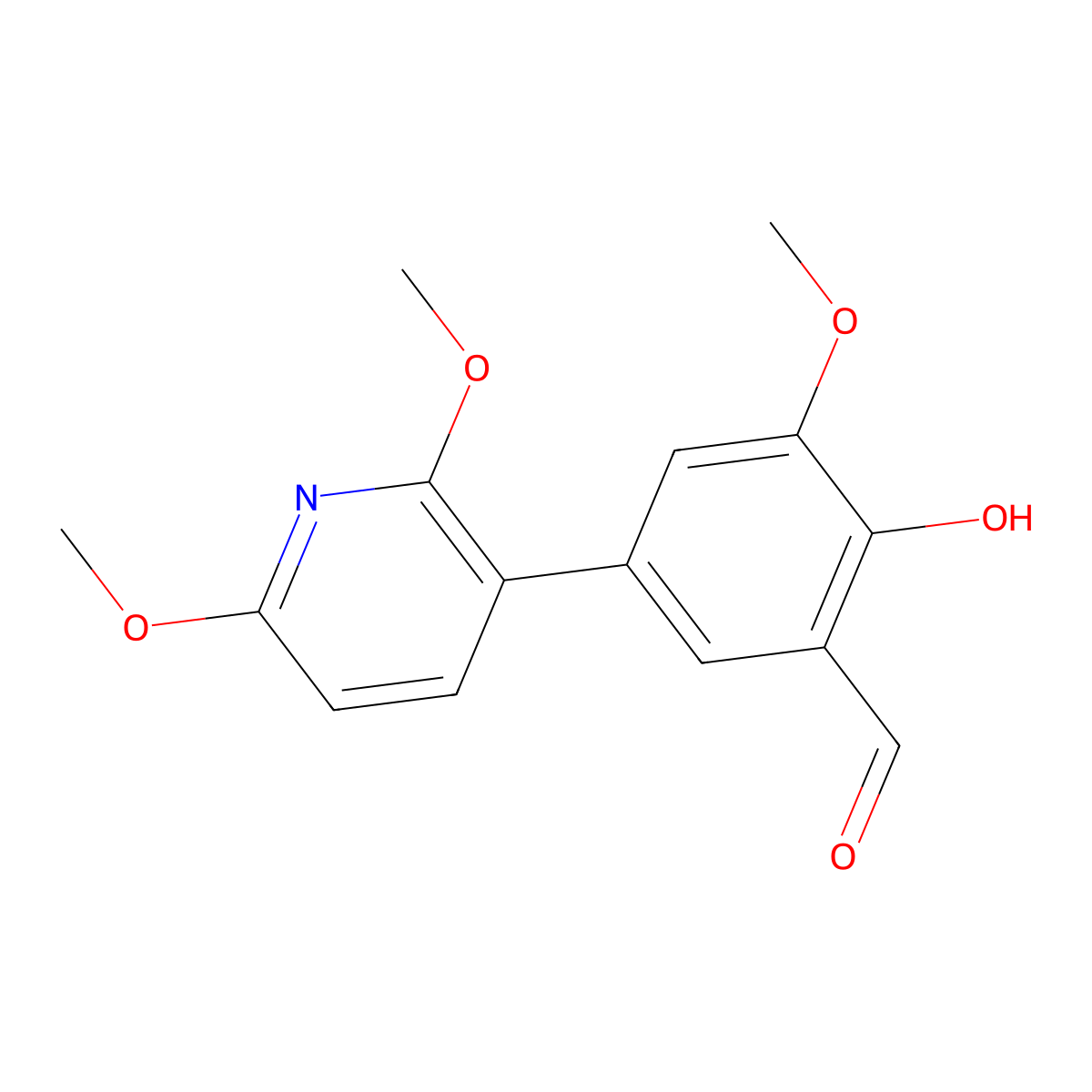 Benzaldehyde, 5-(2,6-dimethoxy-3-pyridinyl)-2-hydroxy-3-methoxy- molecular structure, CAS 1093120-60-5