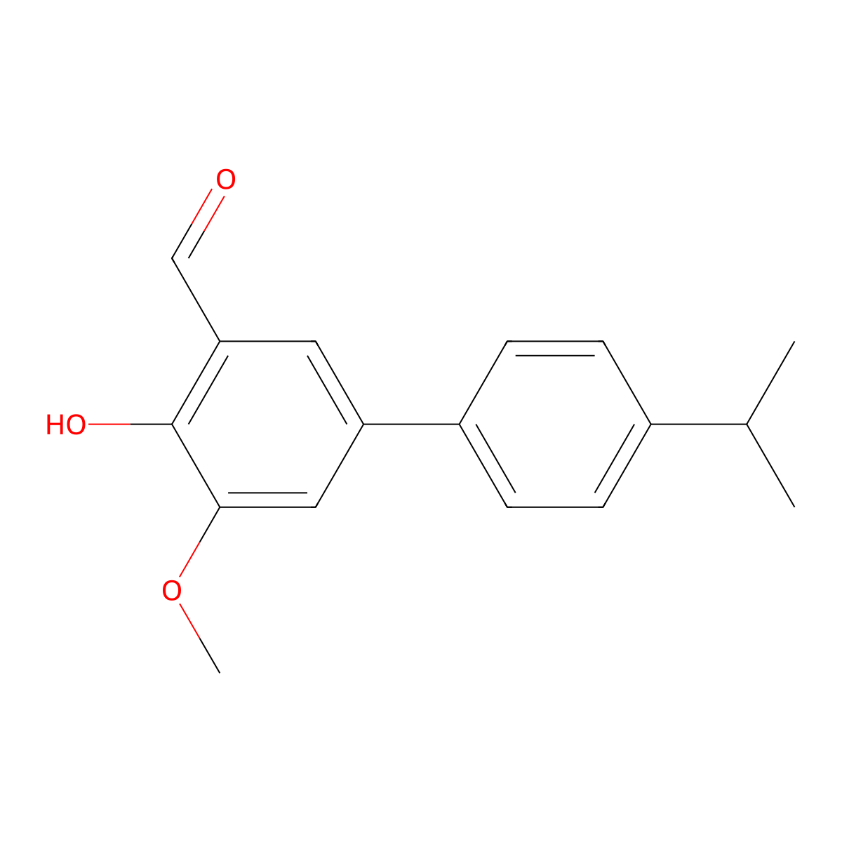 4-Hydroxy-5-methoxy-4'-(1-methylethyl)[1,1'-biphenyl]-3-carboxaldehyde molecular structure, CAS 1093120-61-6