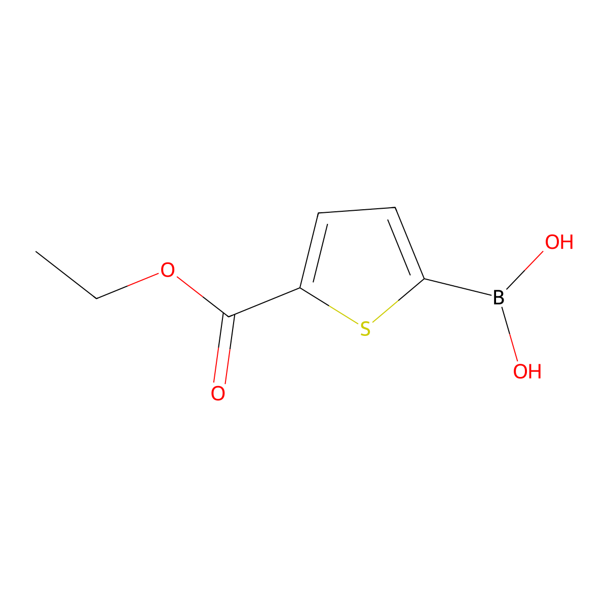 (5-(Ethoxycarbonyl)thiophen-2-yl)boronic acid molecular structure, CAS 1093120-64-9
