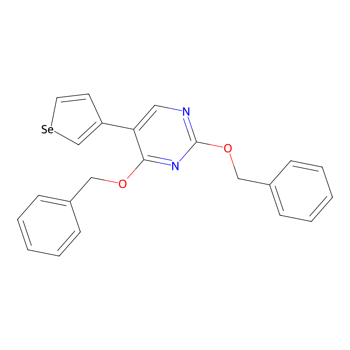 2,4-Bis(benzyloxy)-5-selenophen-3-ylpyrimidine molecular structure, CAS 109317-22-8