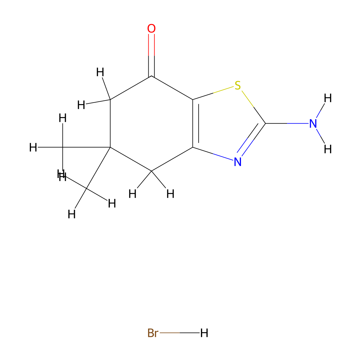 2-Amino-5,5-dimethyl-5,6-dihydrobenzo[d]thiazol-7(4H)-one hydrobromide molecular structure, CAS 109317-52-4