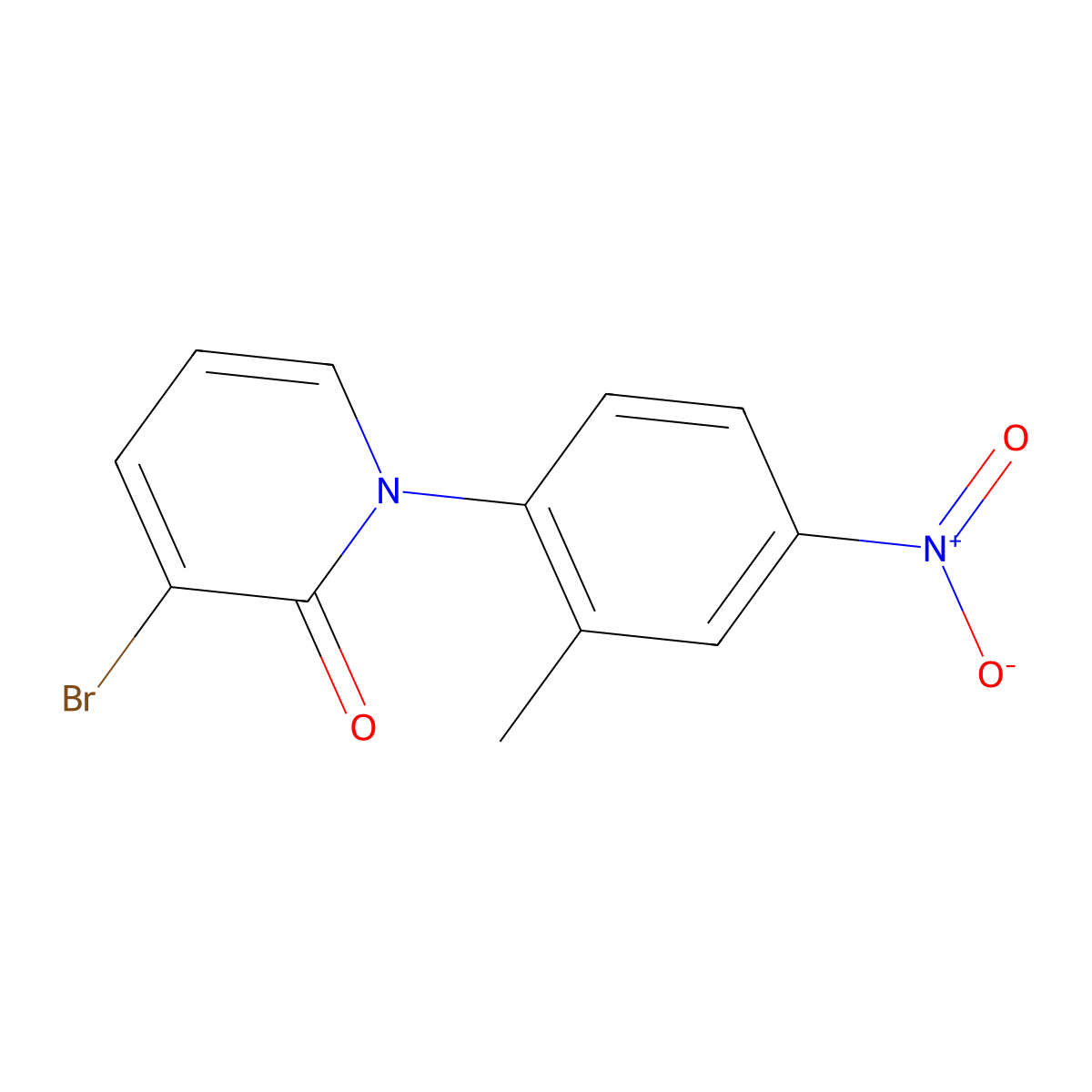 3-Bromo-1-(2-methyl-4-nitrophenyl)pyridin-2(1H)-one molecular structure, CAS 1093183-33-5