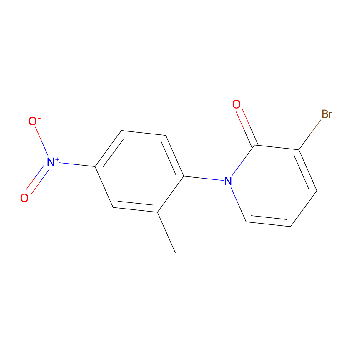 3-Bromo-1-(2-methyl-4-nitrophenyl)pyridin-2(1H)-one molecular structure, CAS 1093183-33-5