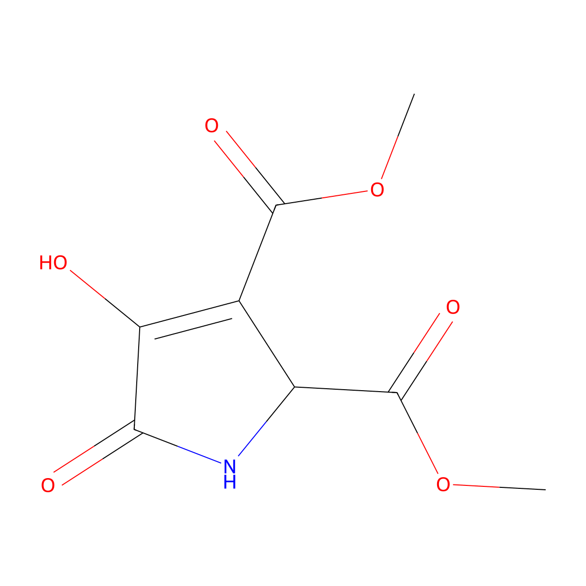 Dimethyl 4-hydroxy-5-oxo-2,5-dihydro-1H-pyrrole-2,3-dicarboxylate molecular structure, CAS 1093186-44-7