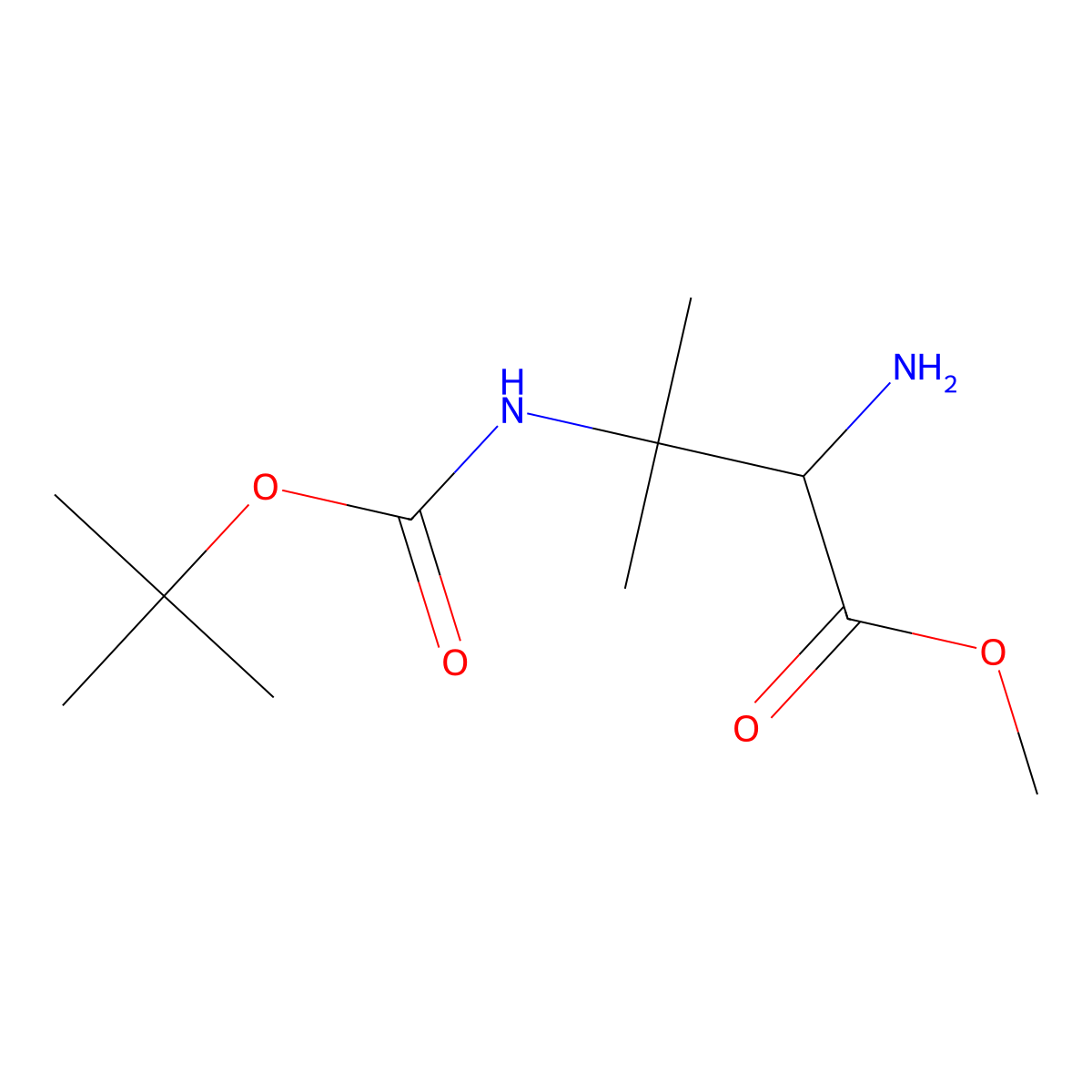 Methyl 2-amino-3-((tert-butoxycarbonyl)amino)-3-methylbutanoate molecular structure, CAS 1093192-02-9
