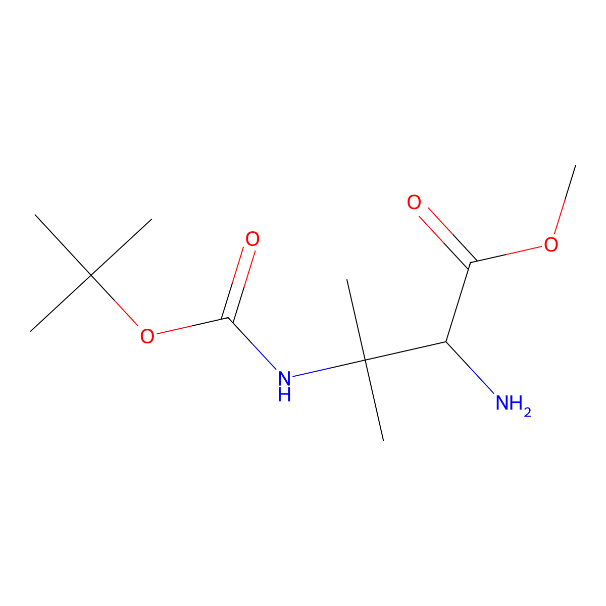 Methyl 2-amino-3-((tert-butoxycarbonyl)amino)-3-methylbutanoate molecular structure, CAS 1093192-02-9