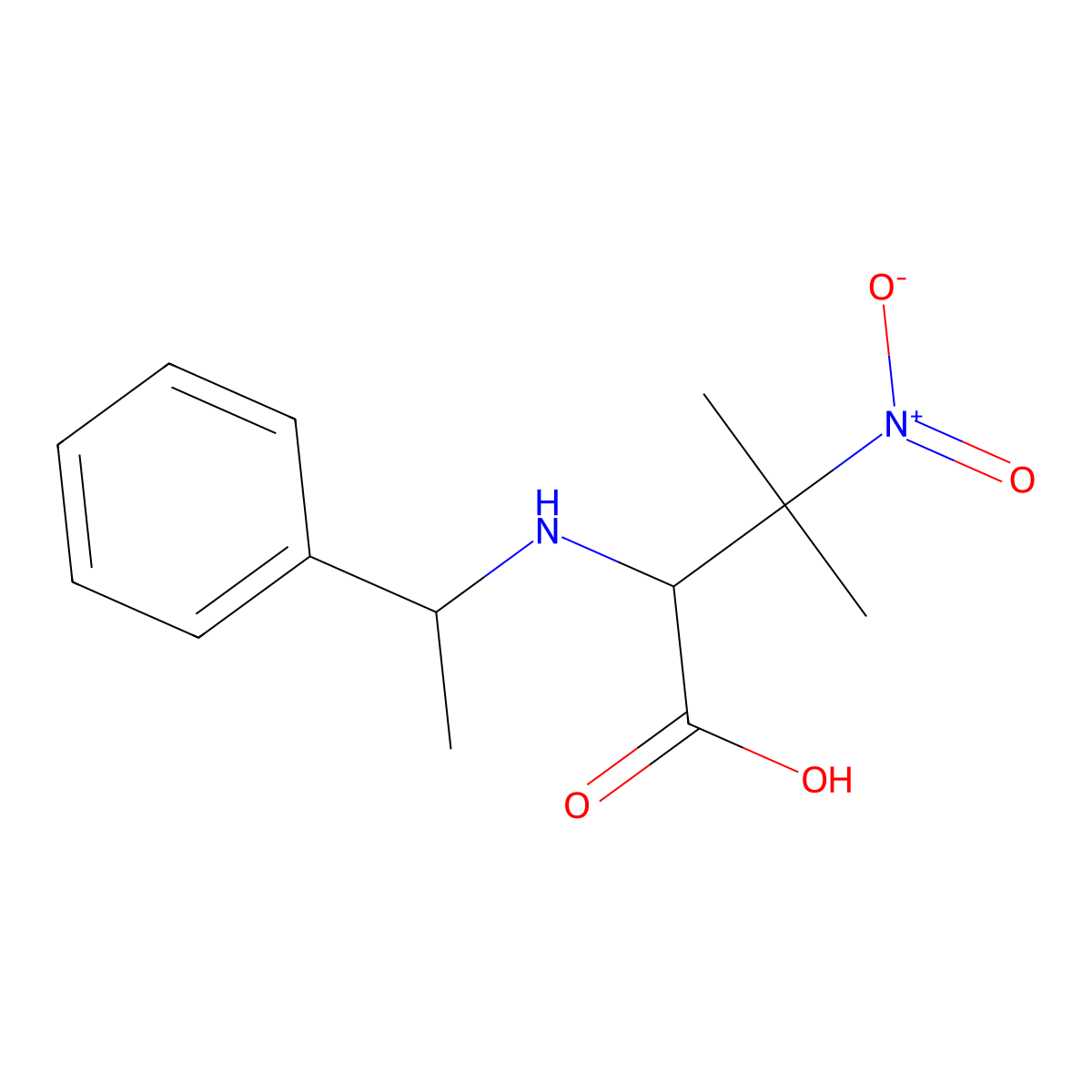(S)-3-methyl-3-nitro-2-((S)-1-phenylethylamino)butanoic acid molecular structure, CAS 1093192-03-0
