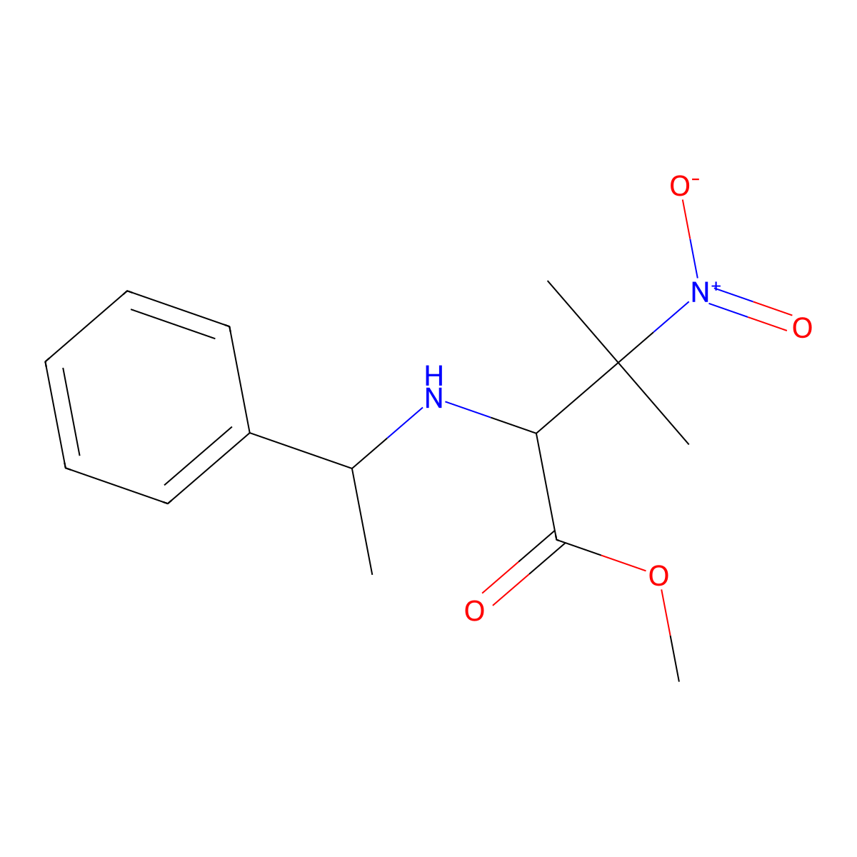 (S)-methyl 3-methyl-3-nitro-2-((S)-1-phenylethylamino)butanoate molecular structure, CAS 1093192-04-1