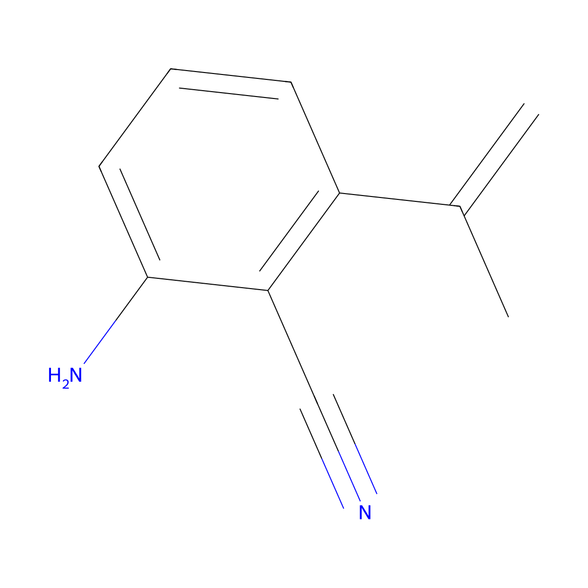 2-Amino-6-(1-methylethenyl)benzonitrile molecular structure, CAS 1093204-31-9
