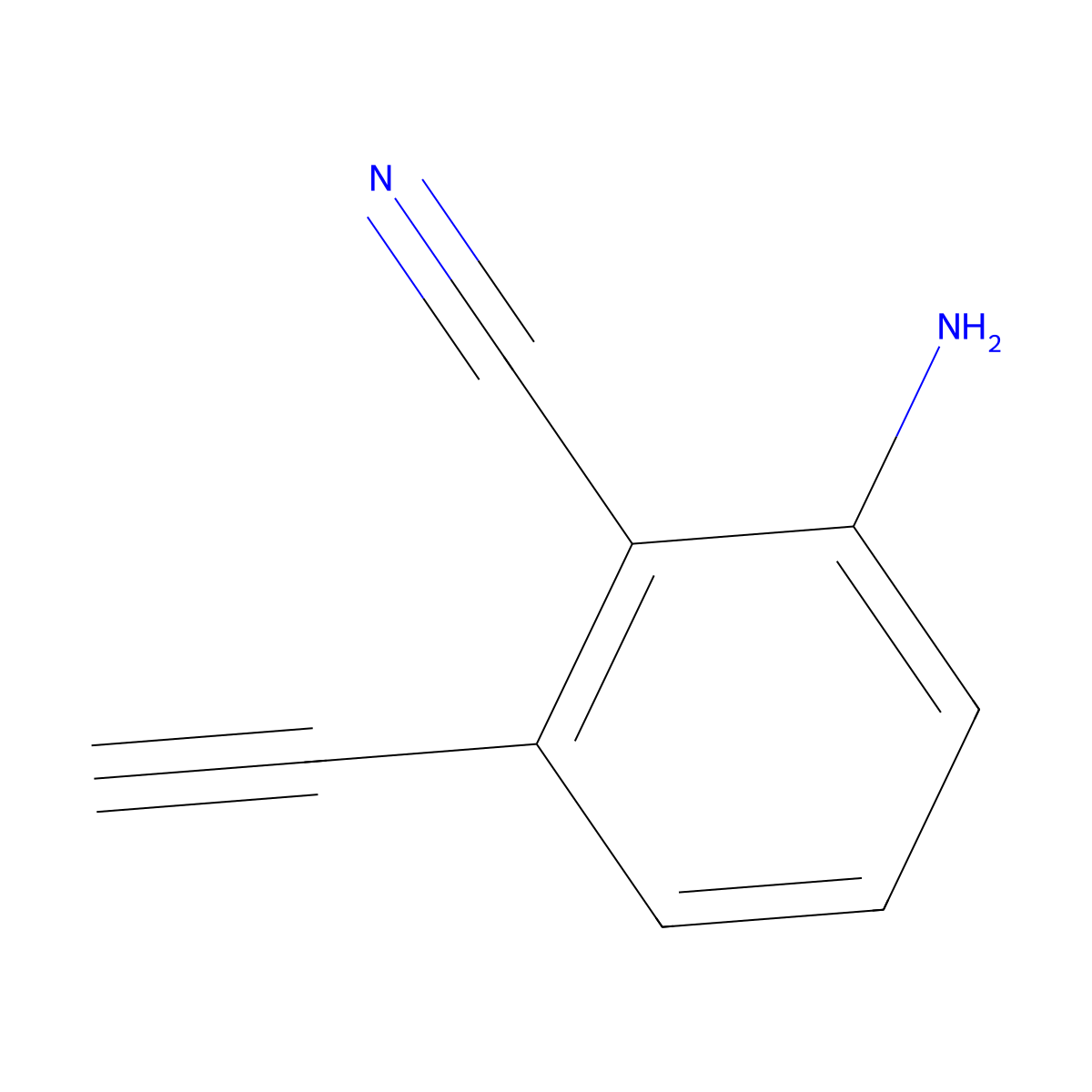 2-Amino-6-ethynylbenzonitrile molecular structure, CAS 1093207-29-4