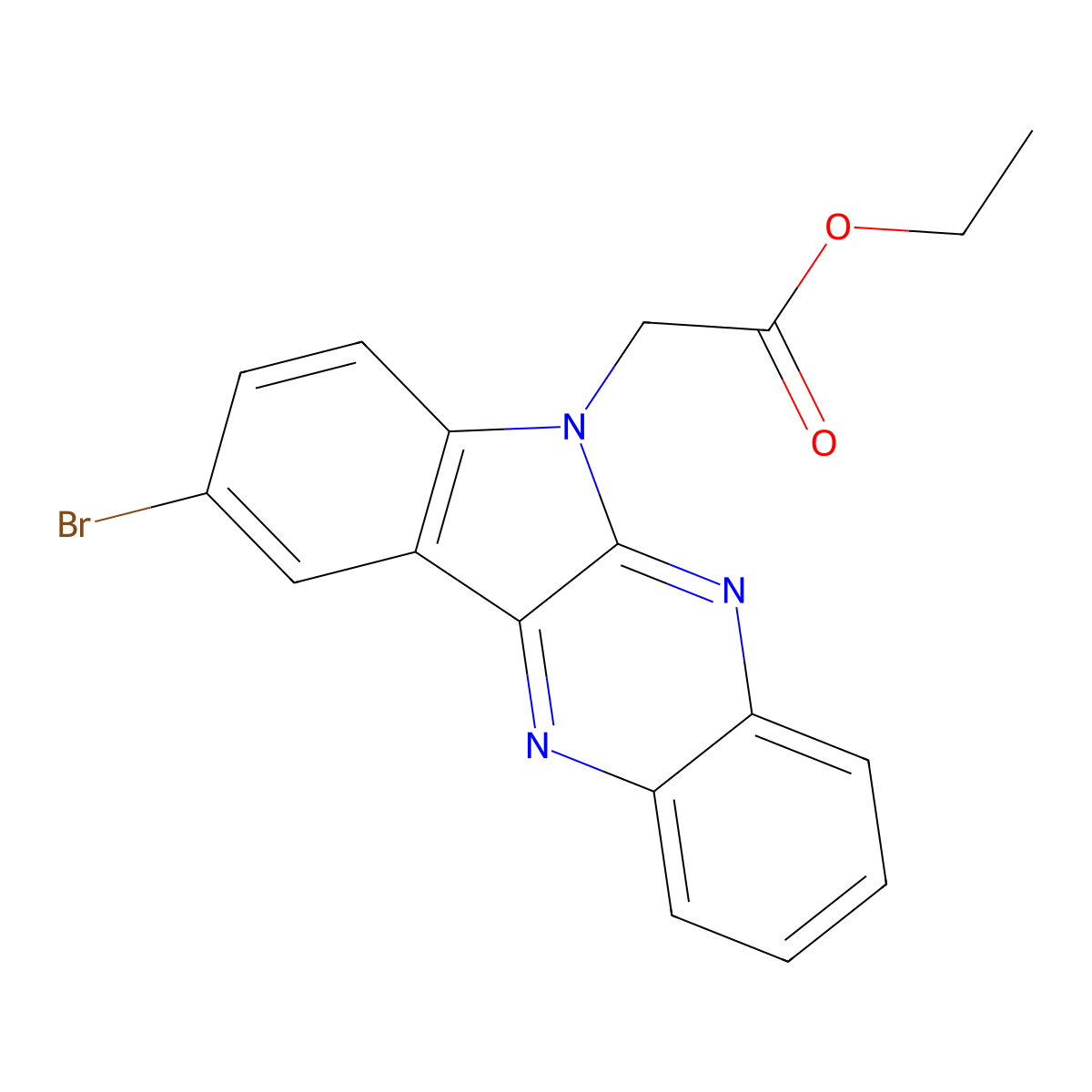 Ethyl 2-(9-bromoindolo[3,2-b]quinoxalin-6-yl)acetate molecular structure, CAS 109321-96-2