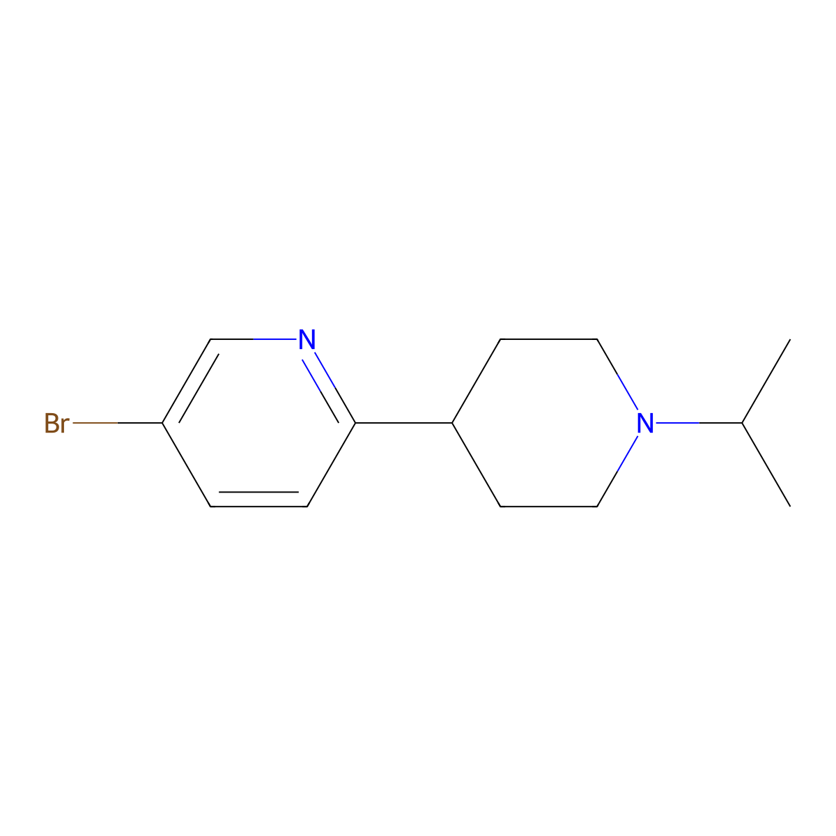 5-Bromo-2-(1-isopropylpiperidin-4-yl)pyridine molecular structure, CAS 1093217-92-5