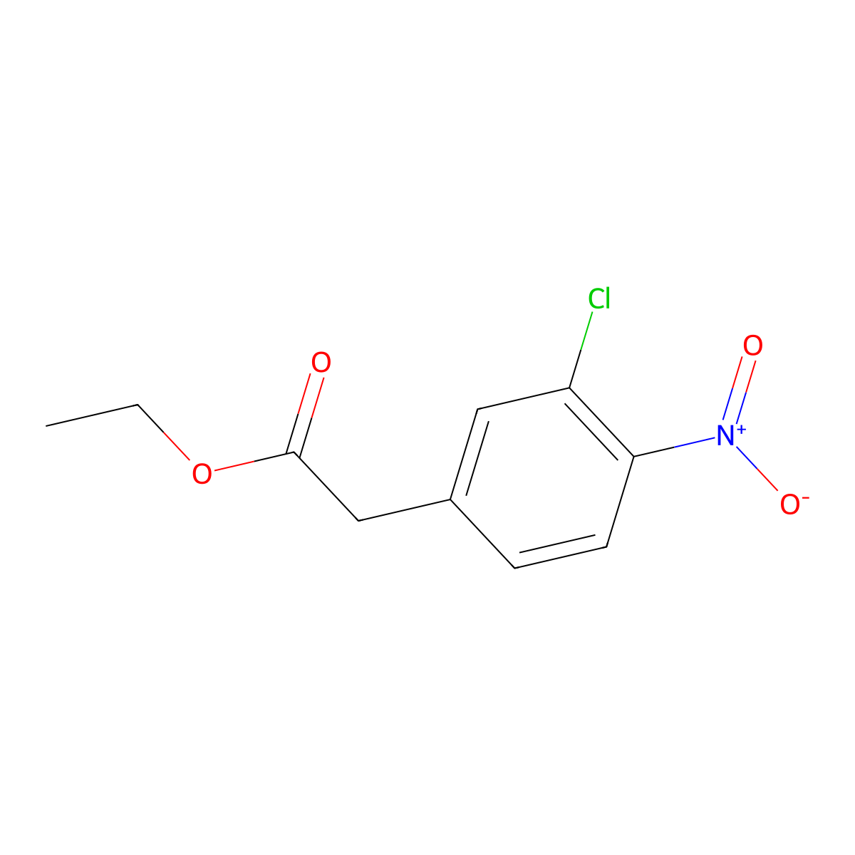 Ethyl 3-chloro-4-nitrophenylacetate molecular structure, CAS 1093222-12-8