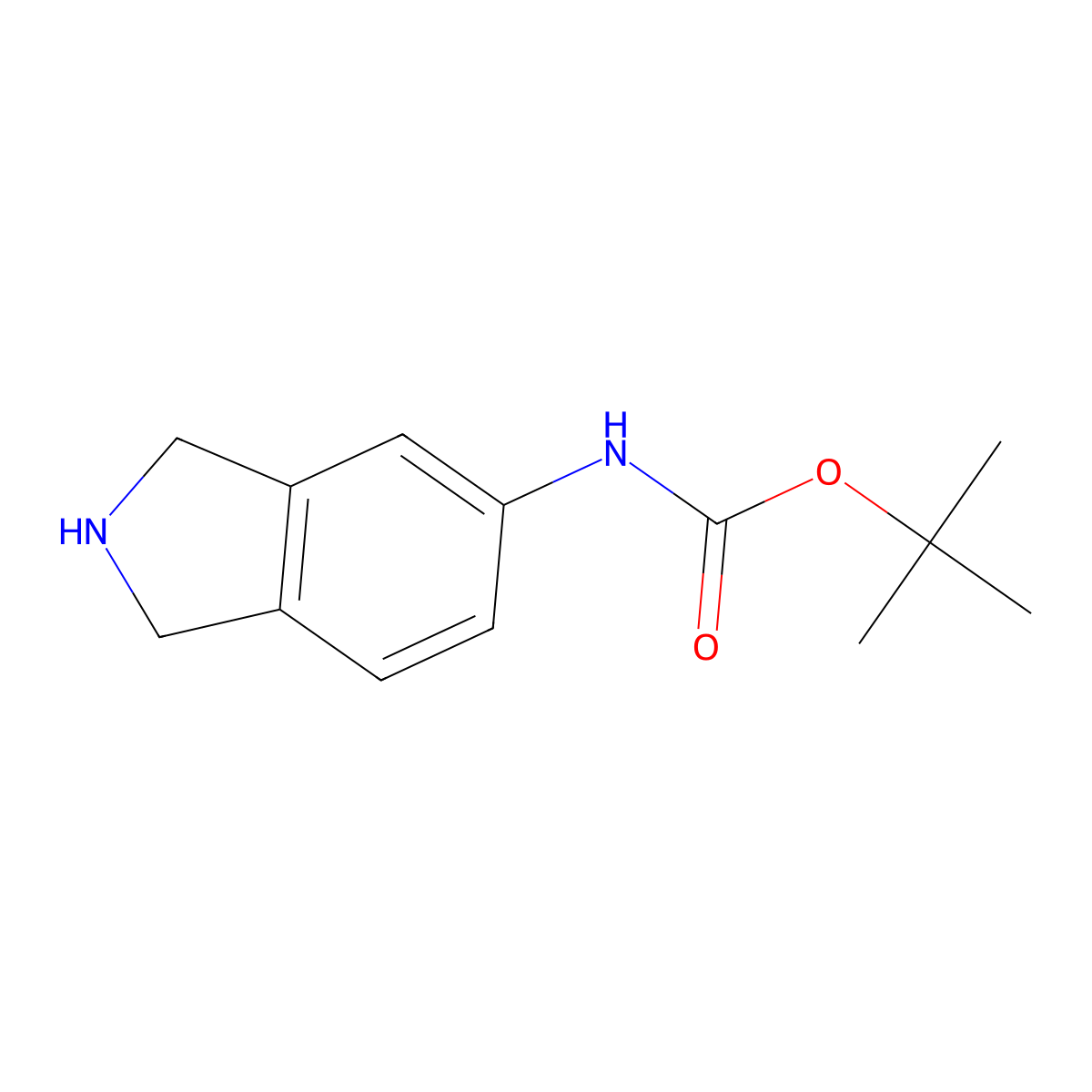 tert-butyl N-(2,3-dihydro-1H-isoindol-5-yl)carbamate molecular structure, CAS 1093230-98-8