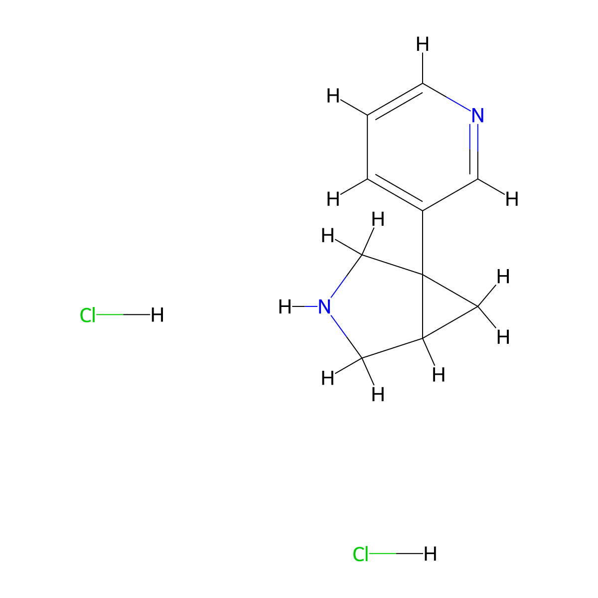 1-(Pyridin-3-yl)-3-azabicyclo[3.1.0]hexane dihydrochloride molecular structure, CAS 1093232-60-0