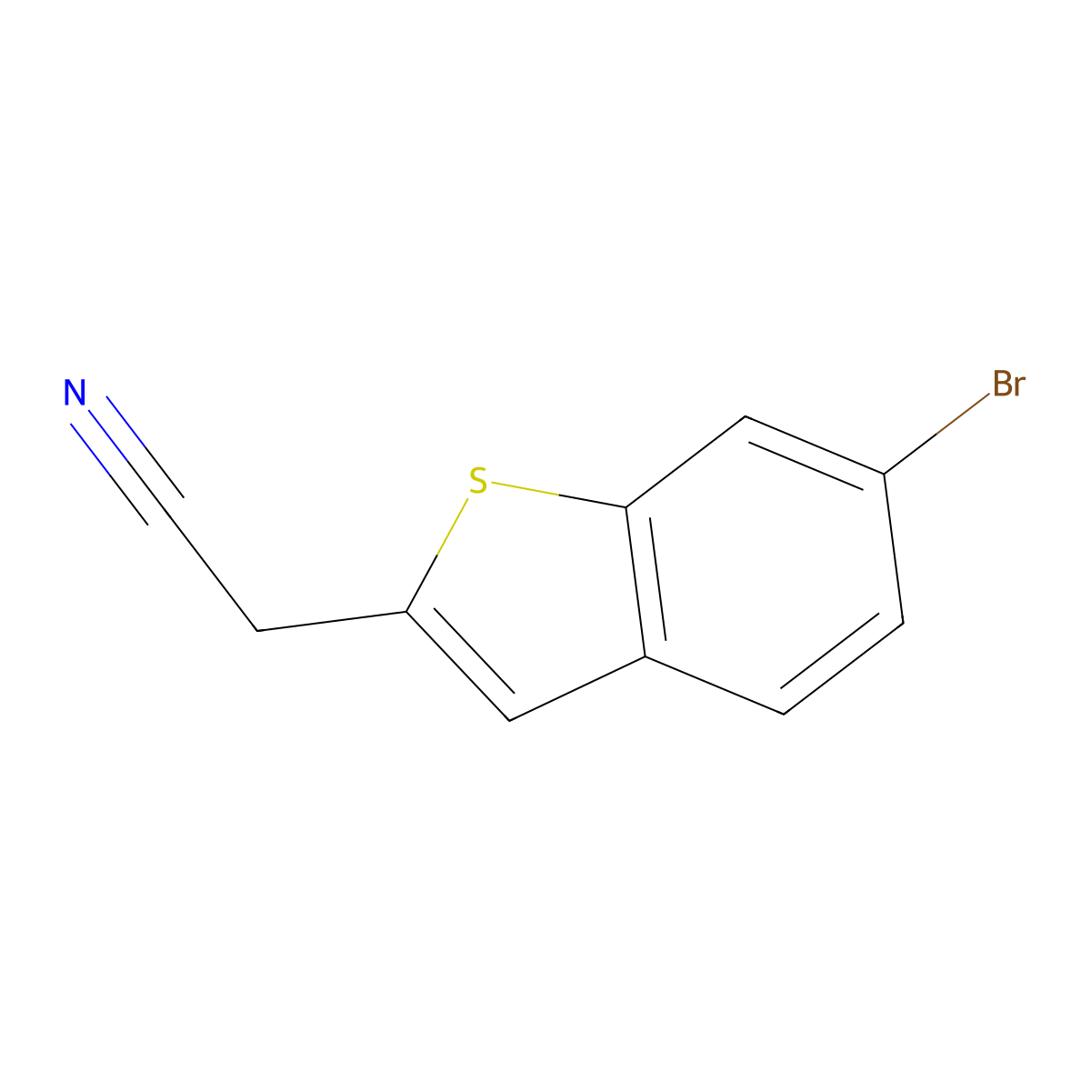 2-(6-Bromo-1-benzothiophen-2-yl)acetonitrile molecular structure, CAS 1093233-76-1